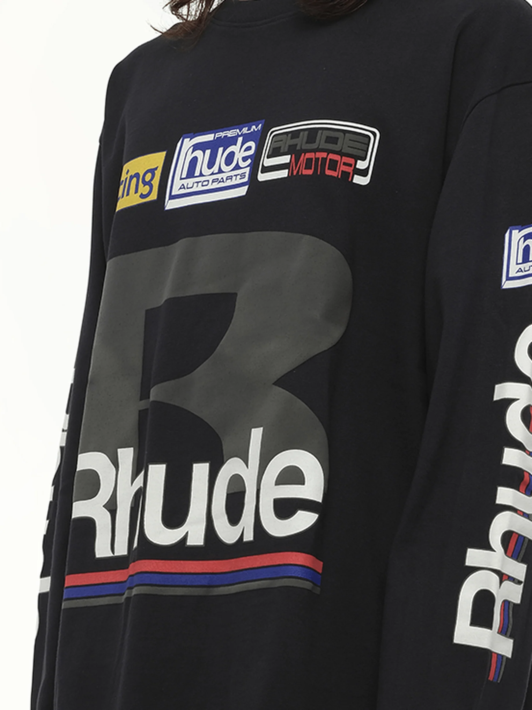 Petrol Patch Long Sleeve T-Shirt in Vintage Black - Image 3