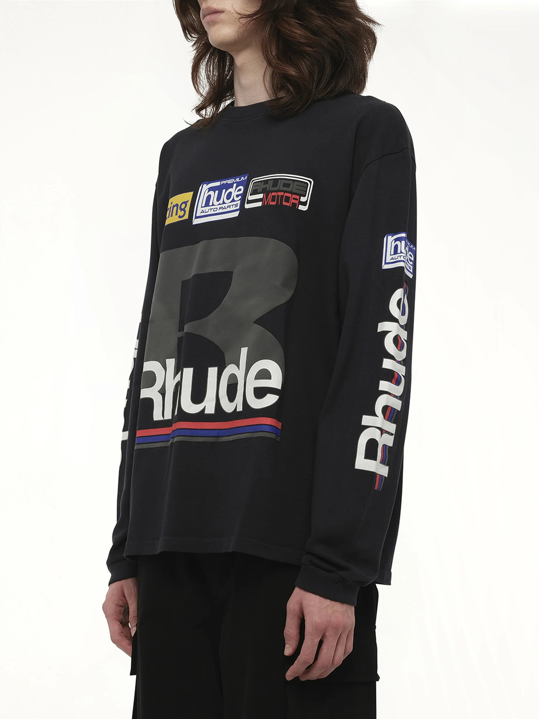 Petrol Patch Long Sleeve T-Shirt in Vintage Black - Image 5