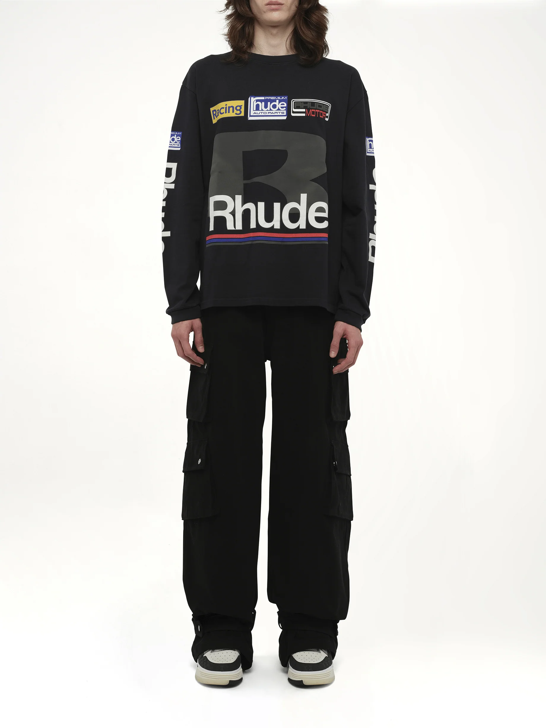 Petrol Patch Long Sleeve T-Shirt in Vintage Black - Image 7