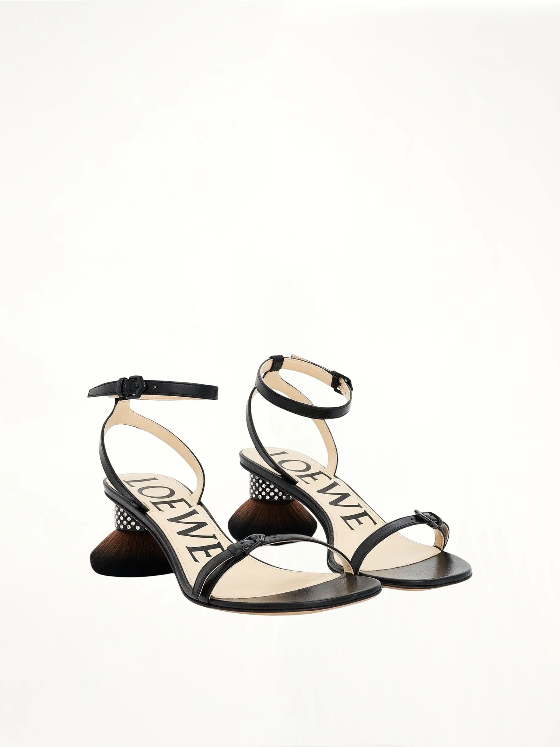 Petal Brush Heel Sandal in Black - Image 2
