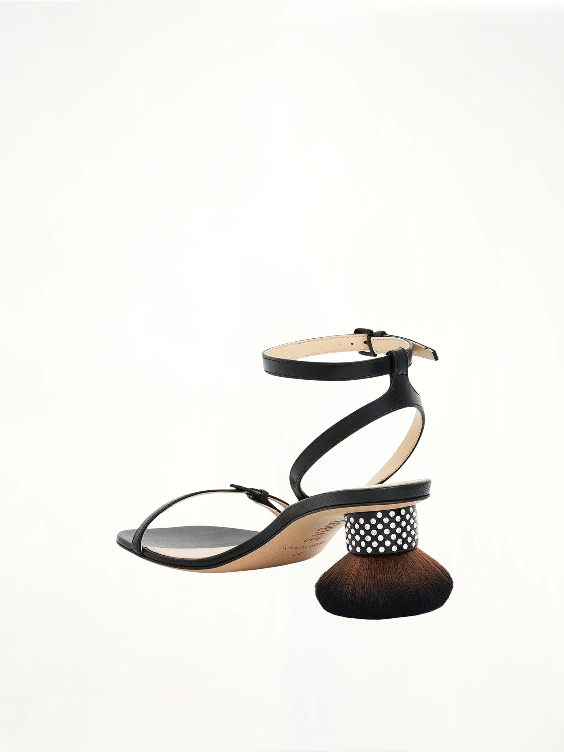 Petal Brush Heel Sandal in Black - Image 3