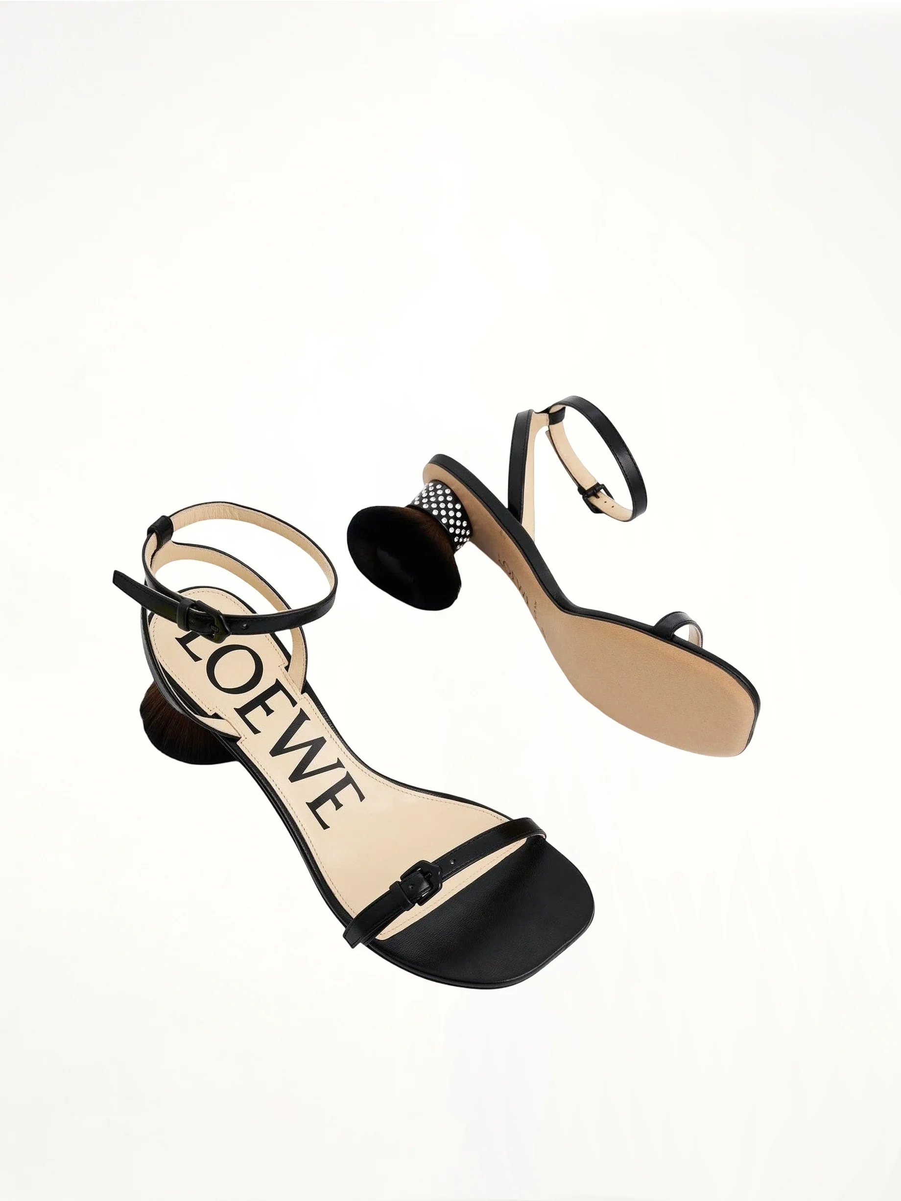 Petal Brush Heel Sandal in Black - Image 4