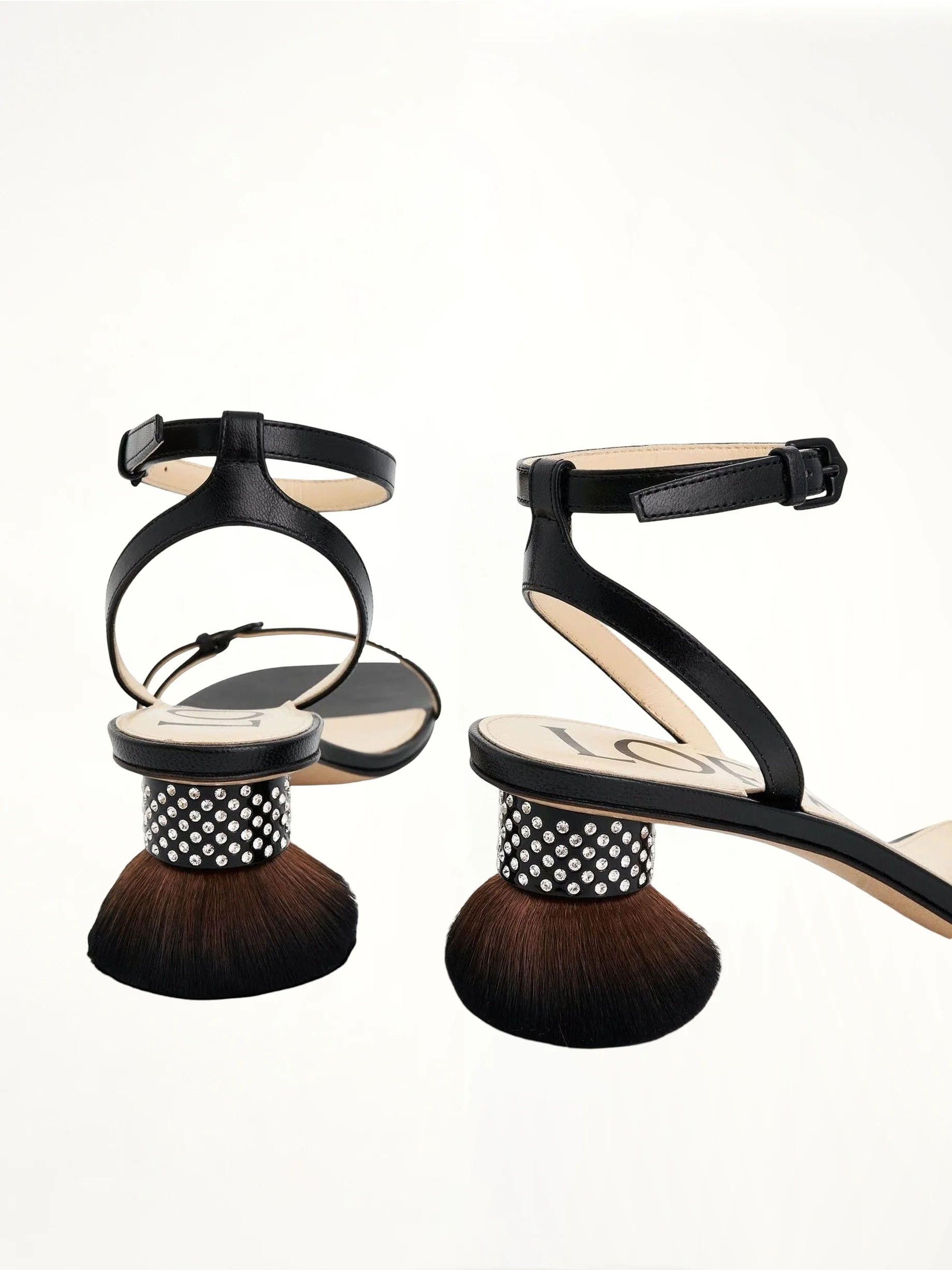 Petal Brush Heel Sandal in Black - Image 5