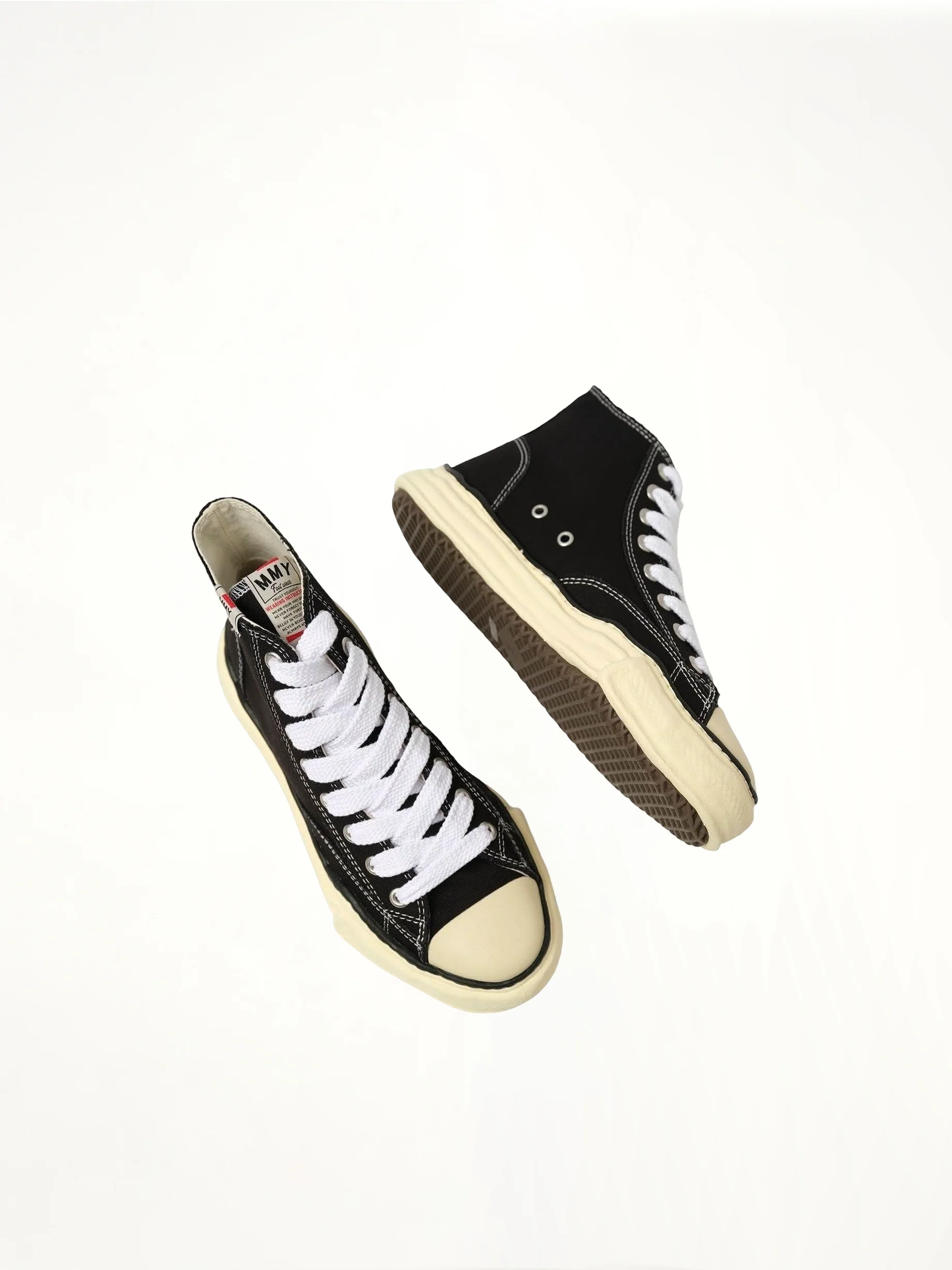 PETERSON OG Vintage High Top Sneaker in Black/White - Image 4