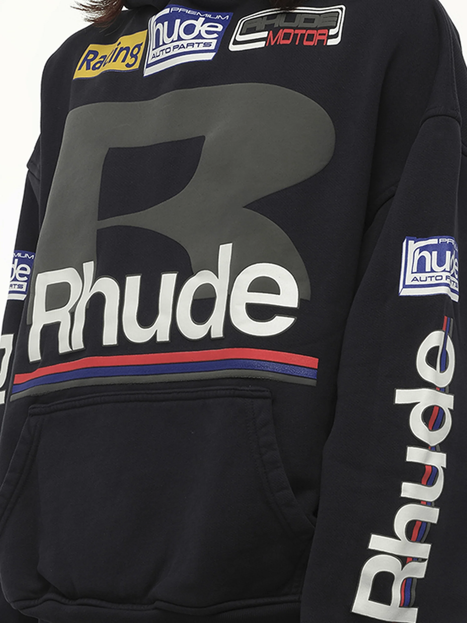 Petrol Patch Hoodie in Vintage Black - Image 3