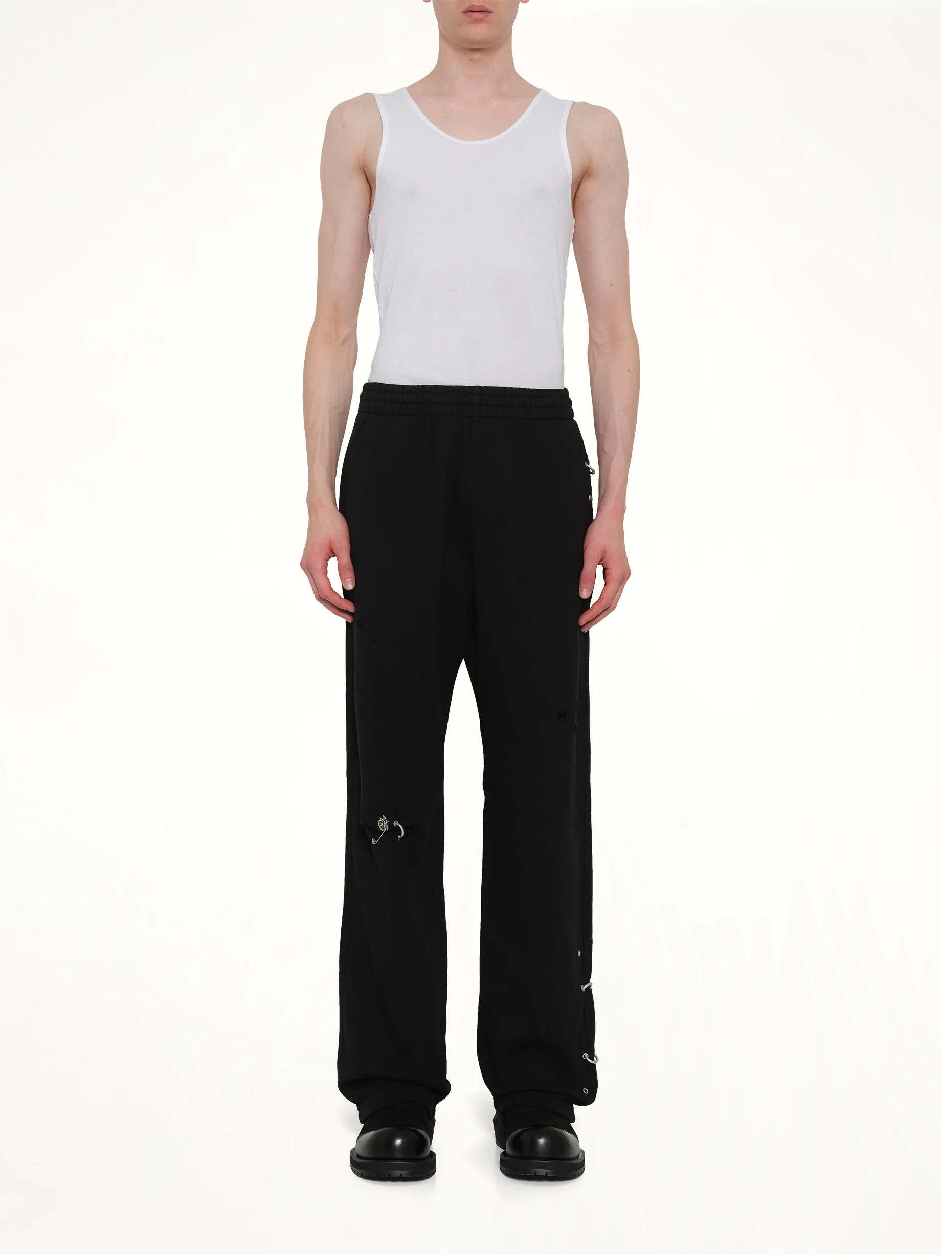 Piercing Detail Sweatpants in Black - Image 7