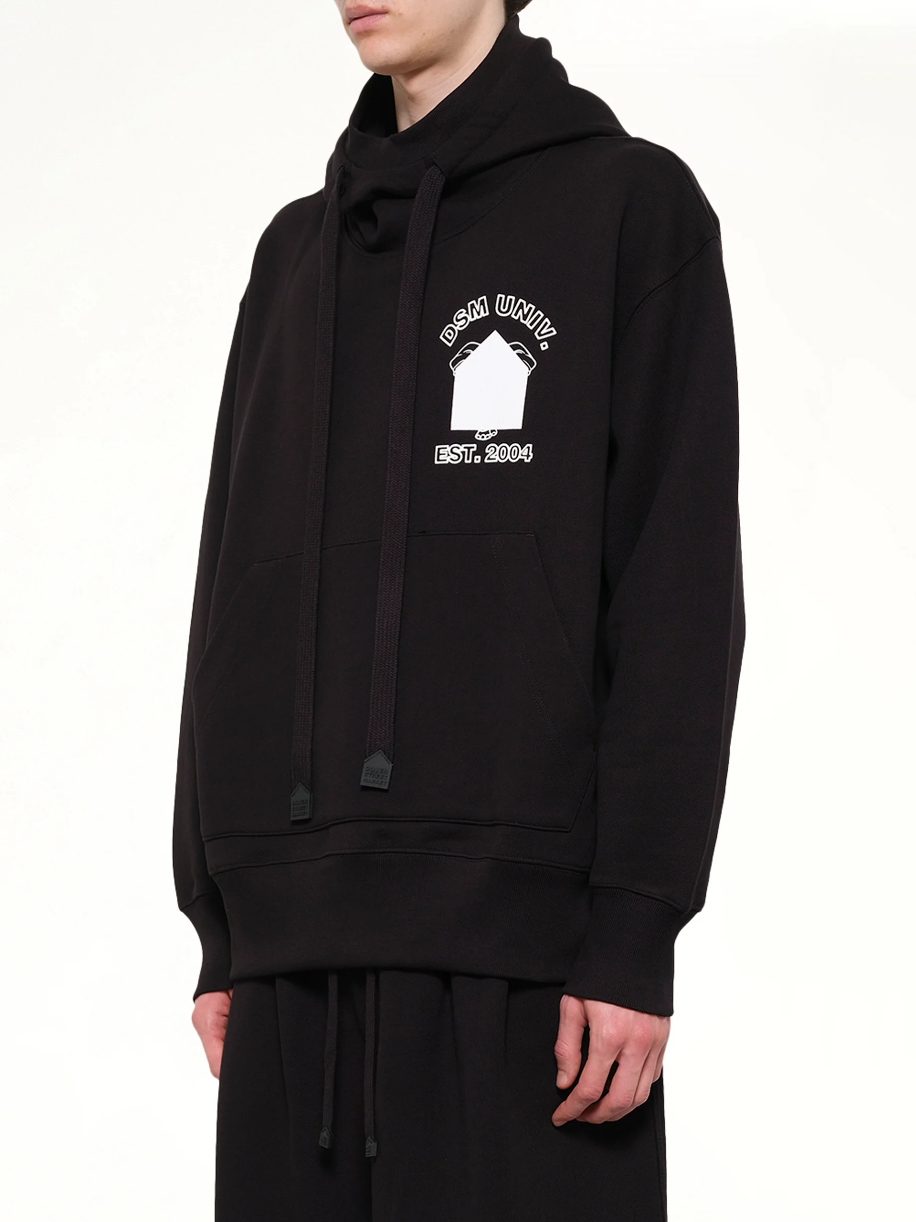 Pile Knit Oversized Hoodie in Black - Image 3