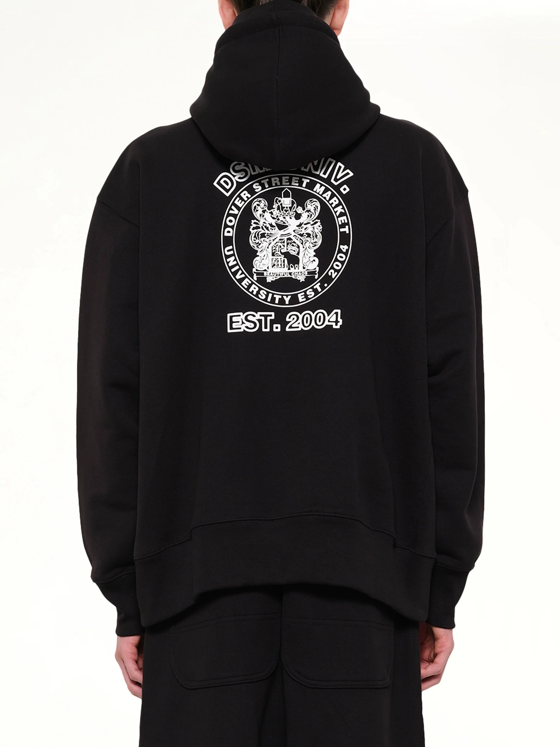Pile Knit Oversized Hoodie in Black - Image 5