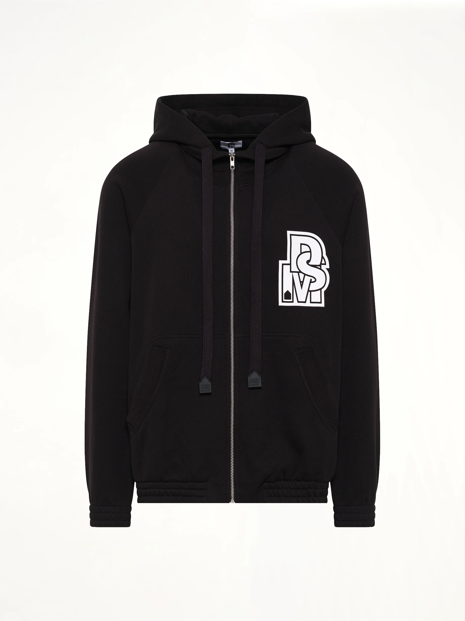 Pile Knit Zipped Hoodie in Black - Image 2