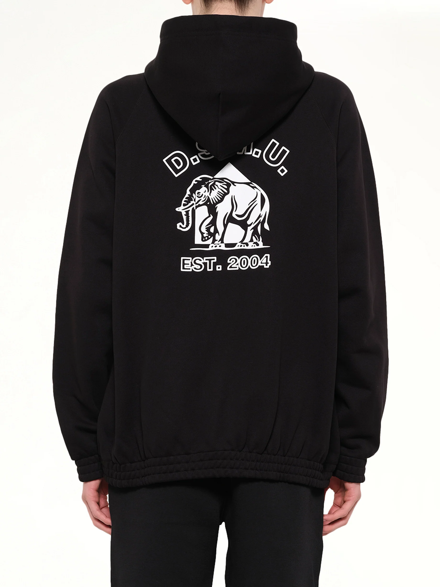 Pile Knit Zipped Hoodie in Black - Image 5