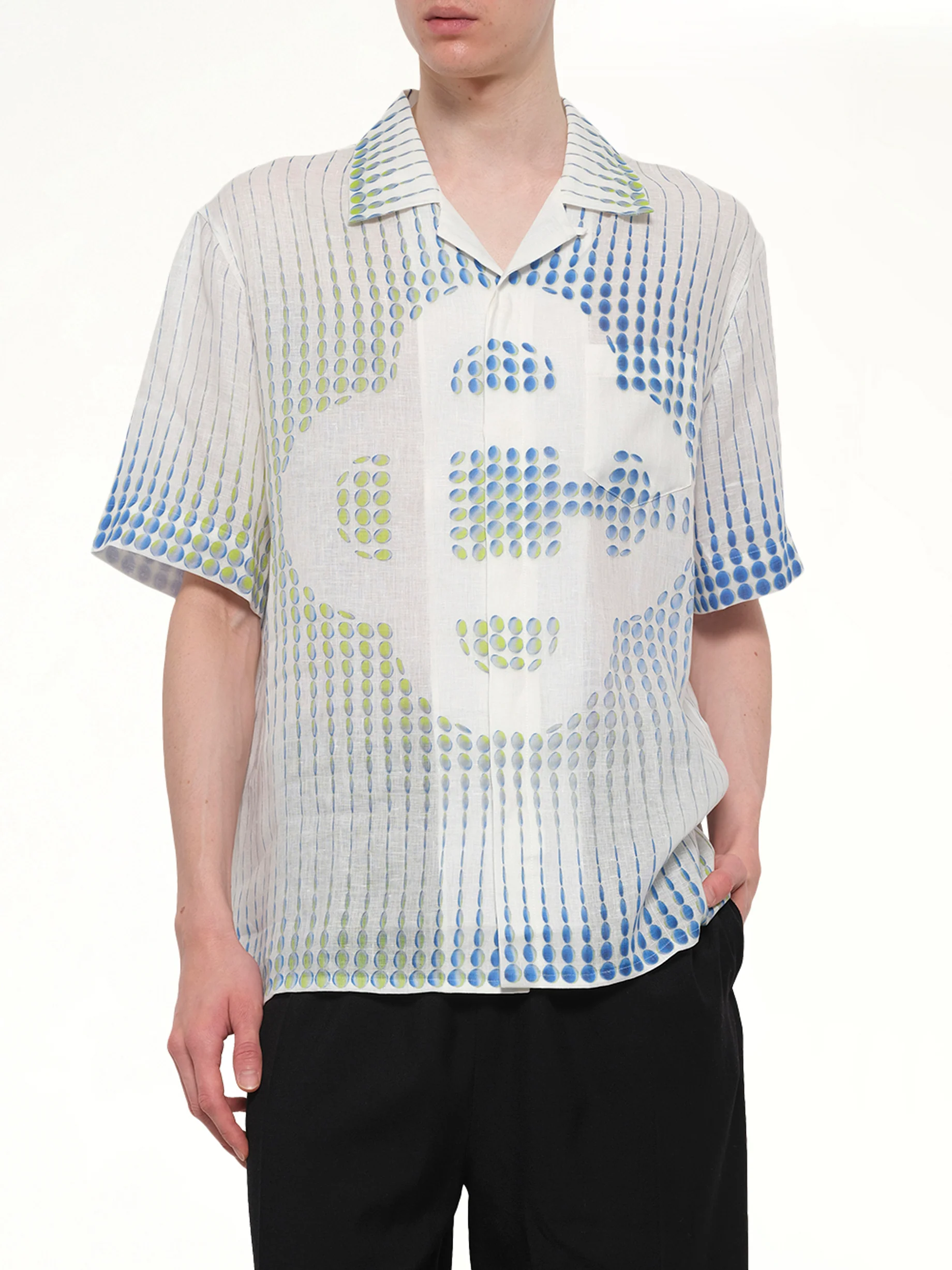 Pills Cuban Collar SS Shirt in White - Image 6