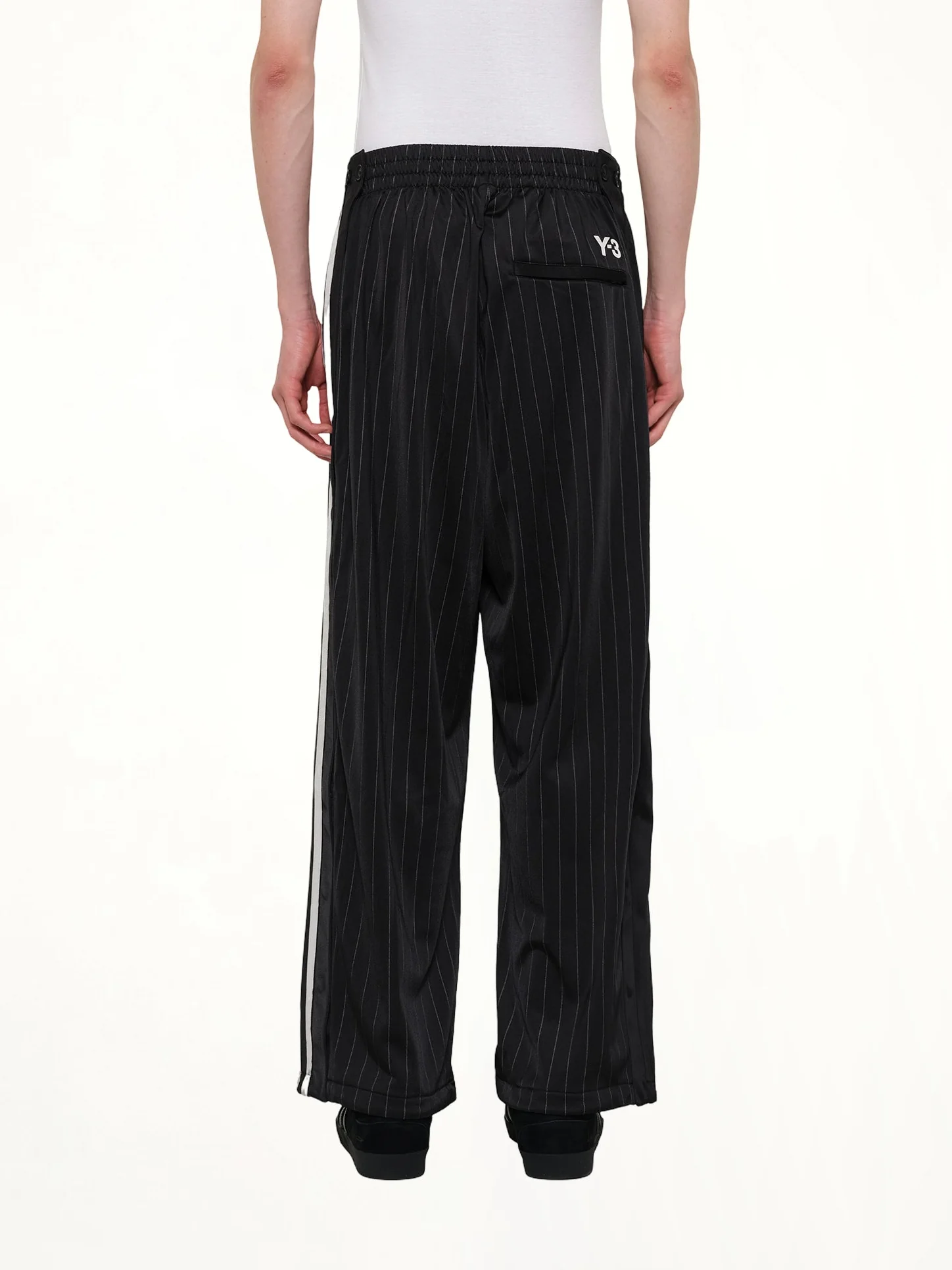 Pinstripe Track Pants in Black - Image 5