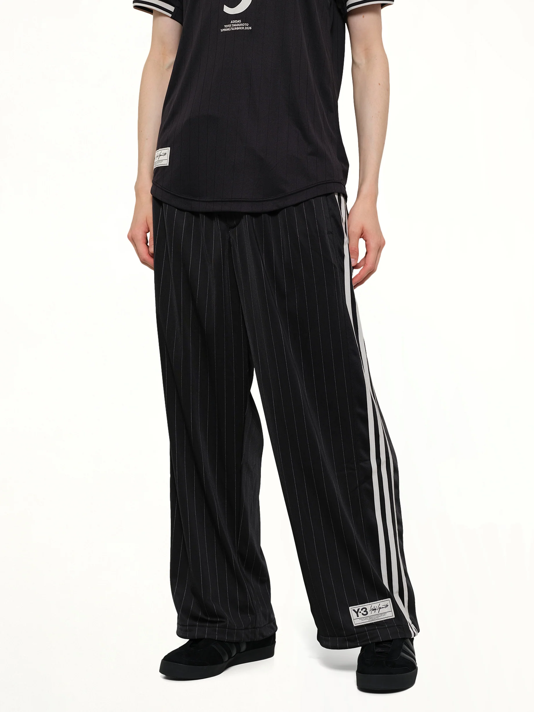 Pinstripe Track Pants in Black - Image 6