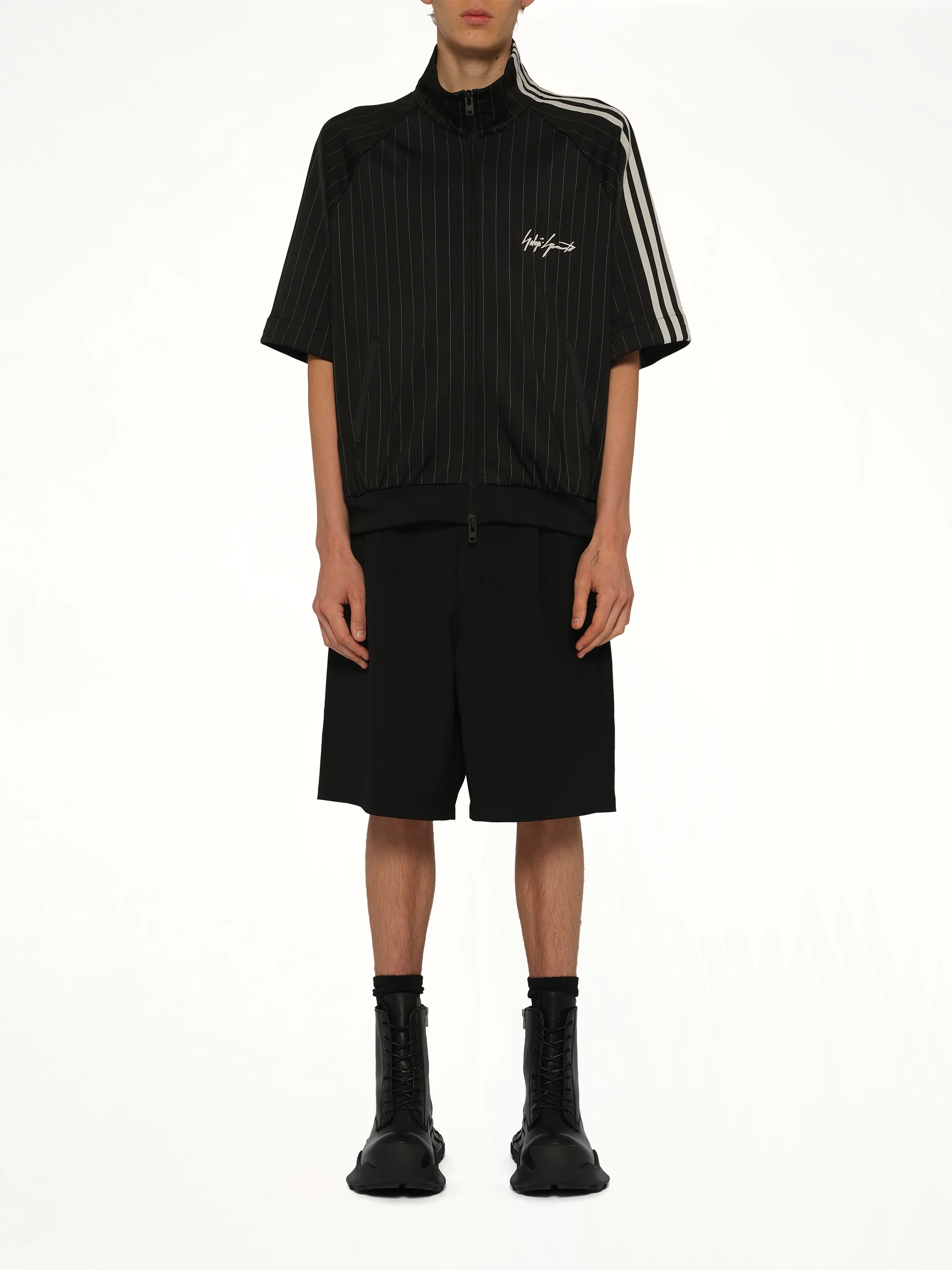 Pinstripe Track Top in Black - Image 7