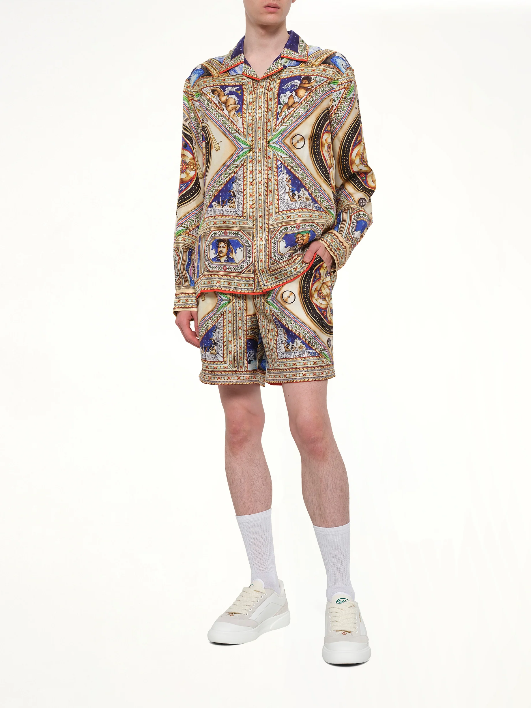 Plafond Orne De Musique Silk Shorts in Multicolour - Image 4