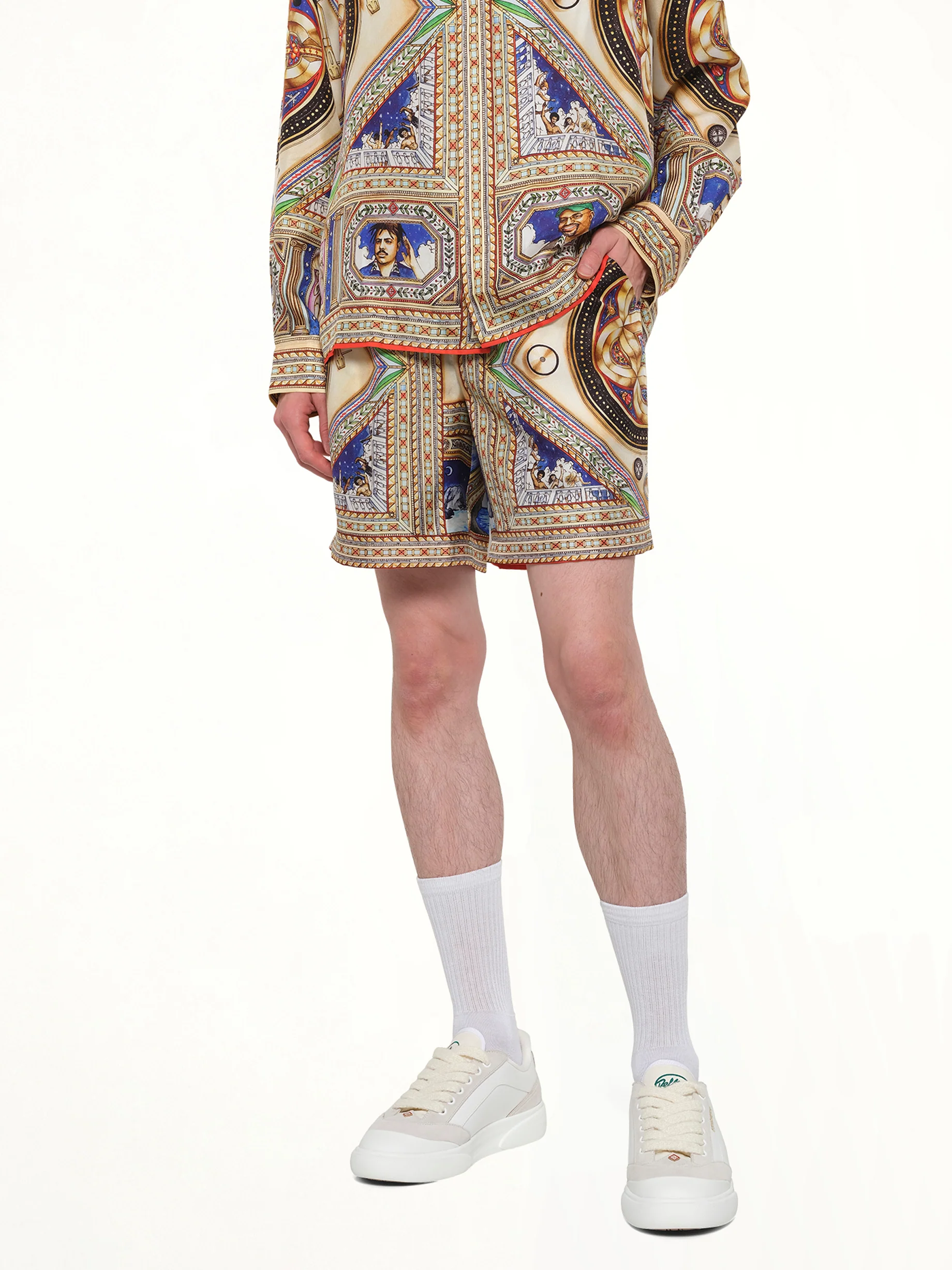 Plafond Orne De Musique Silk Shorts in Multicolour - Image 6