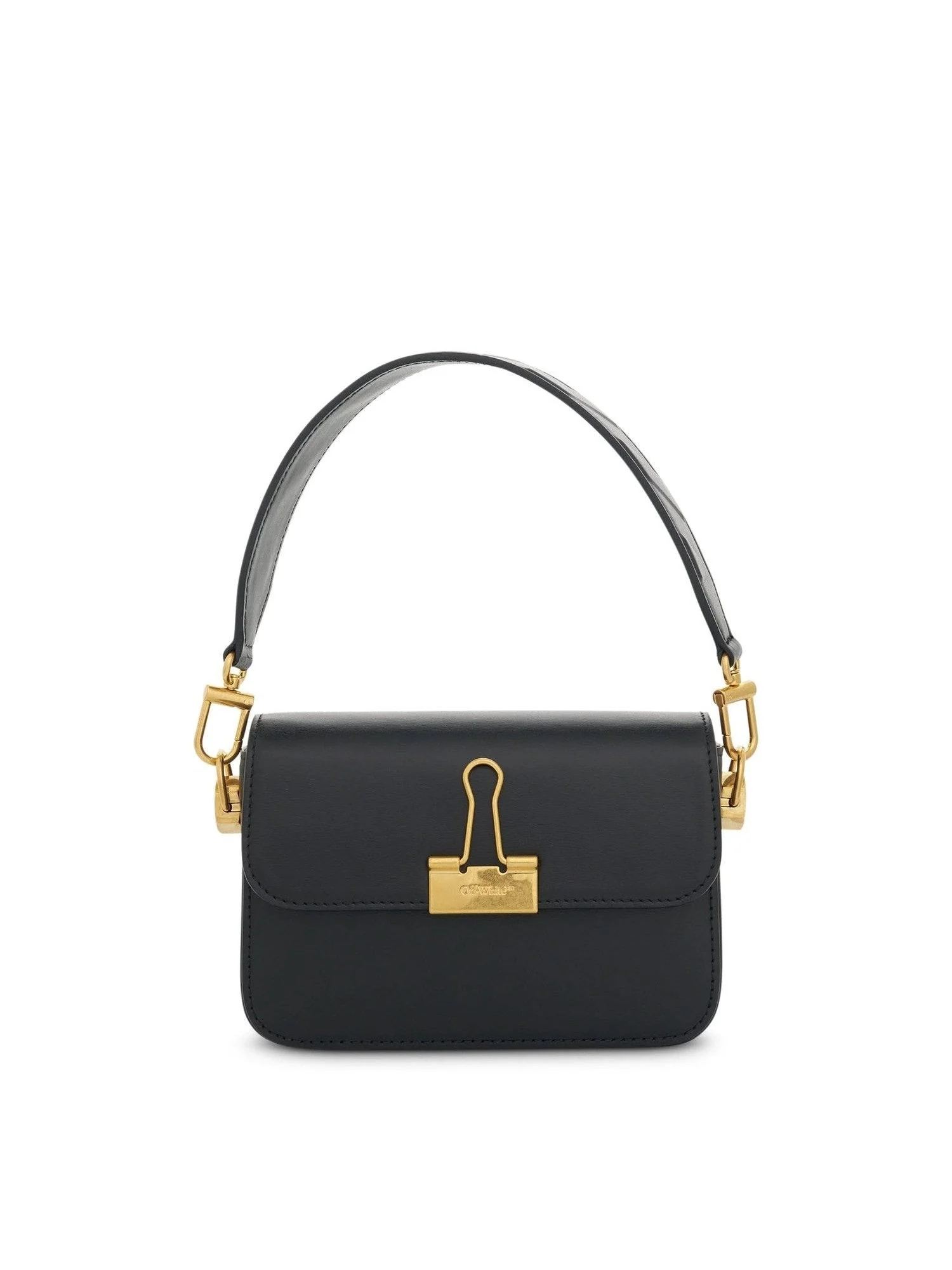Plain Small Binder Shoulder Bag in Black - Image 2