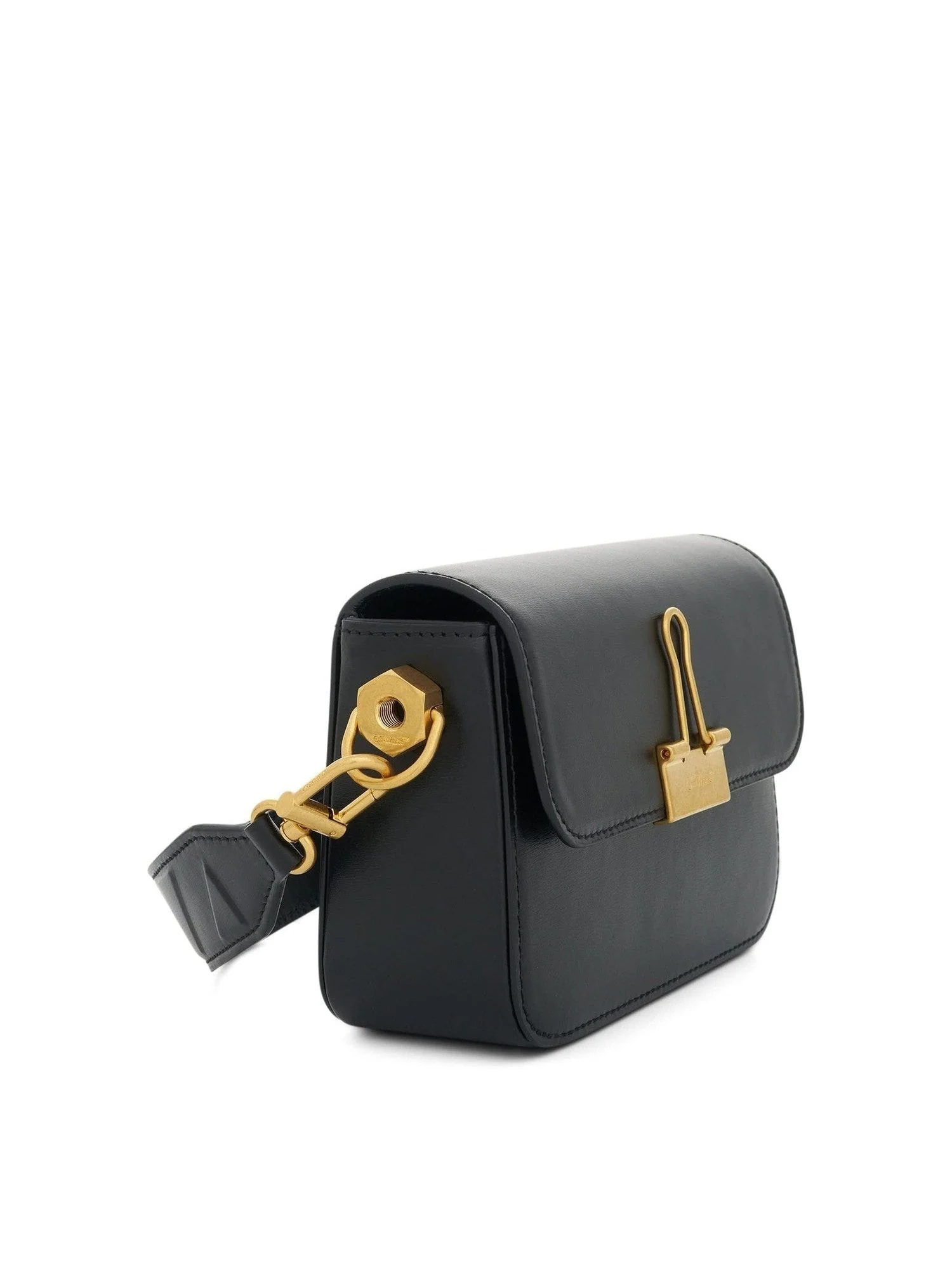 Plain Small Binder Shoulder Bag in Black - Image 4