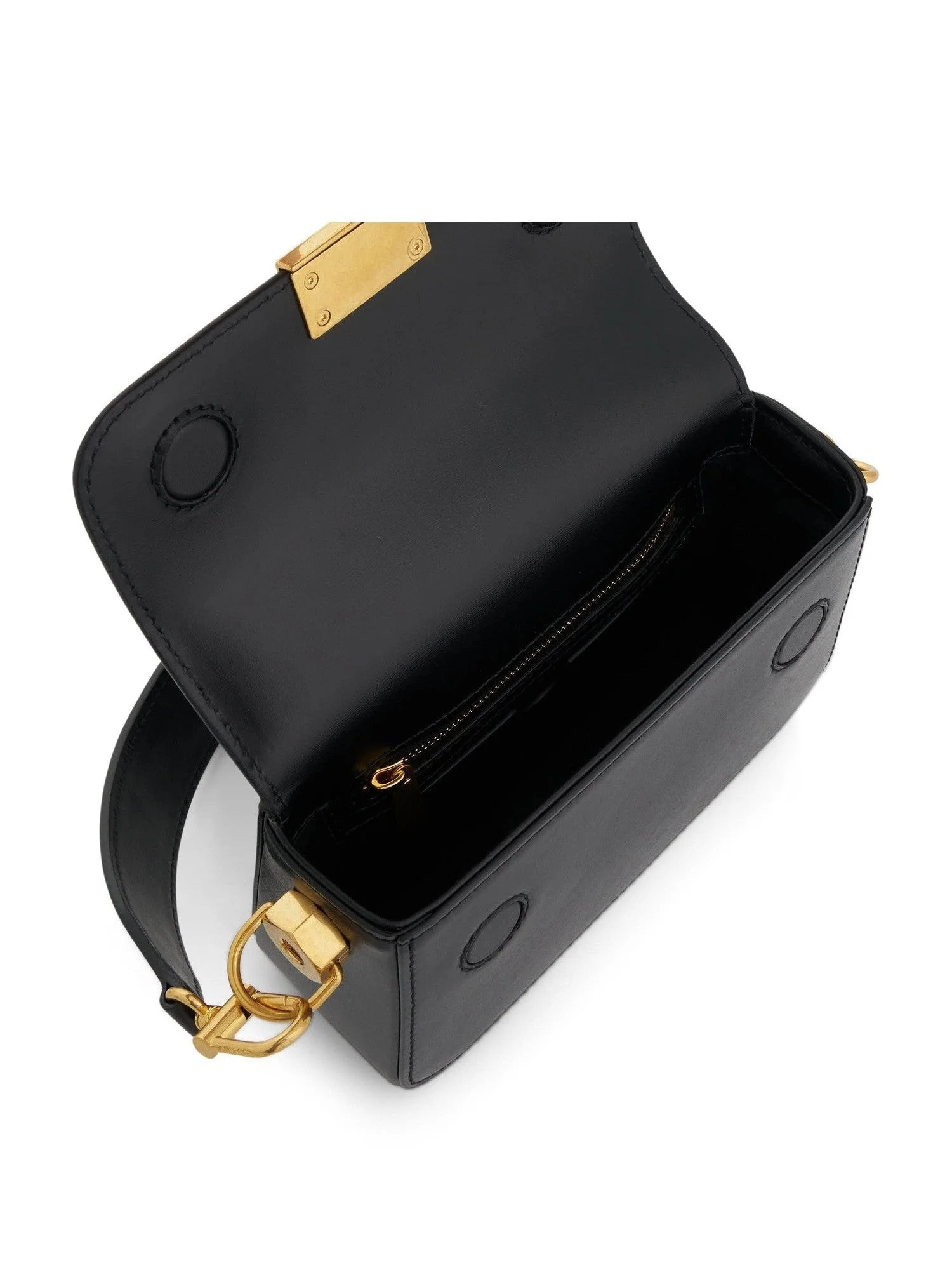 Plain Small Binder Shoulder Bag in Black - Image 6
