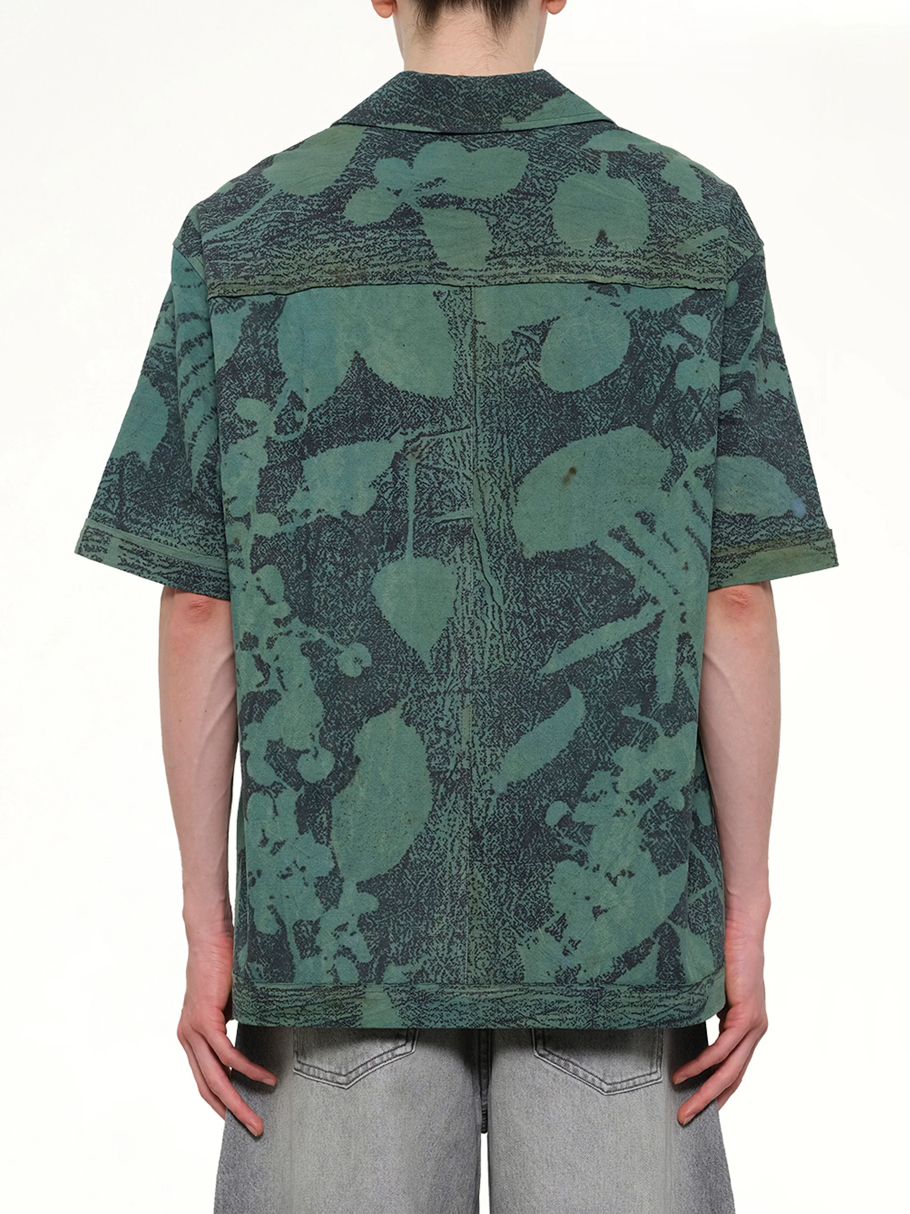 Plants Dye Shirt in Indigo Green - Image 5