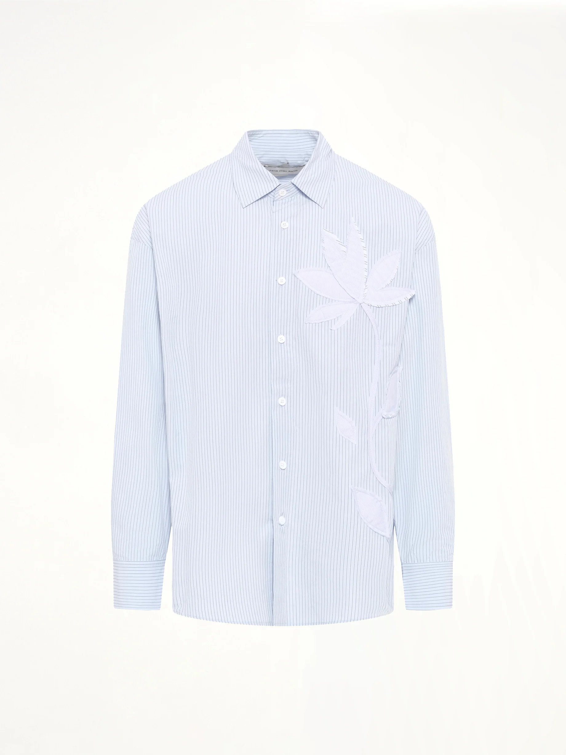 Plants Patched Shirt in Blue Stripe - Image 2