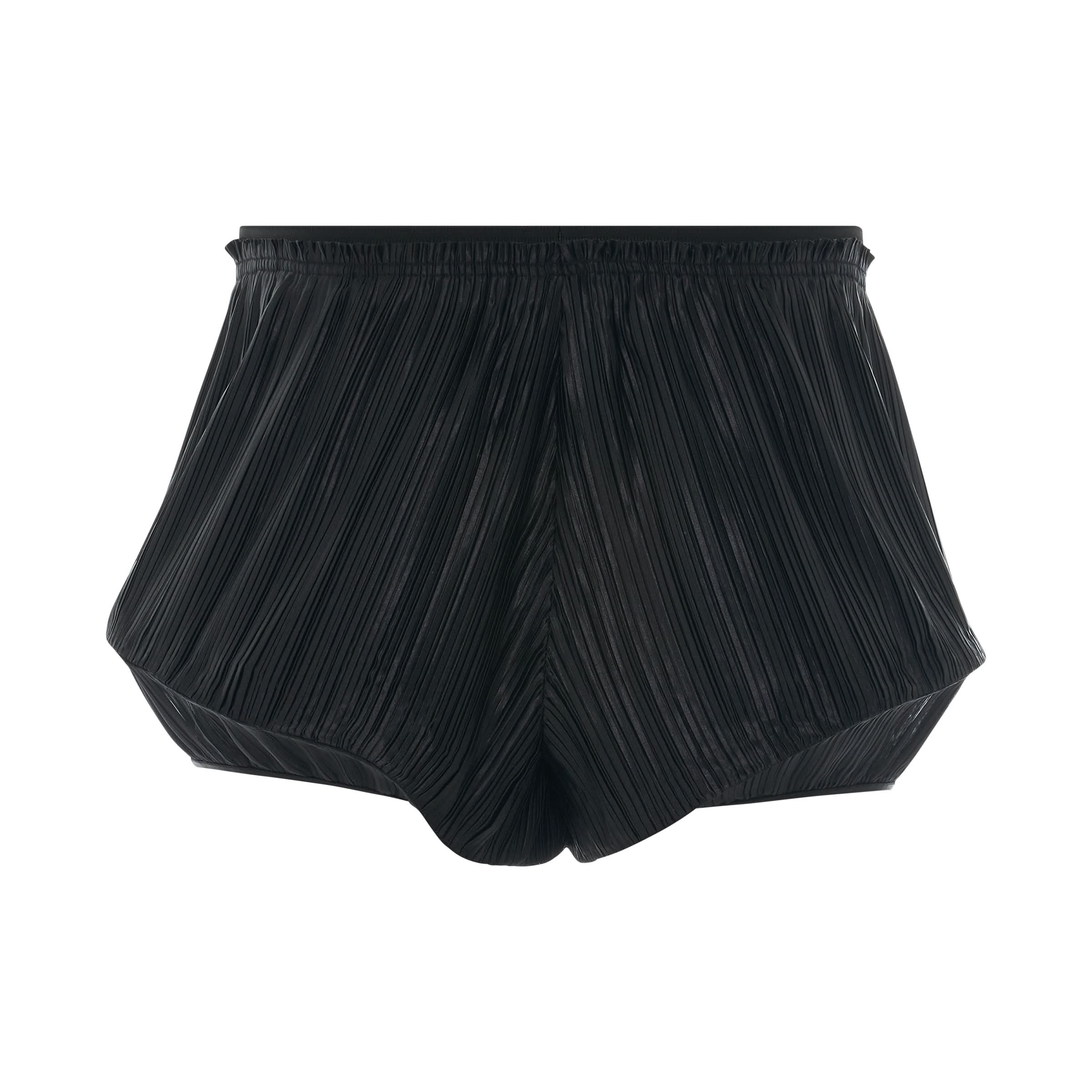 Pleated Structured Shorts in Black - Image 4