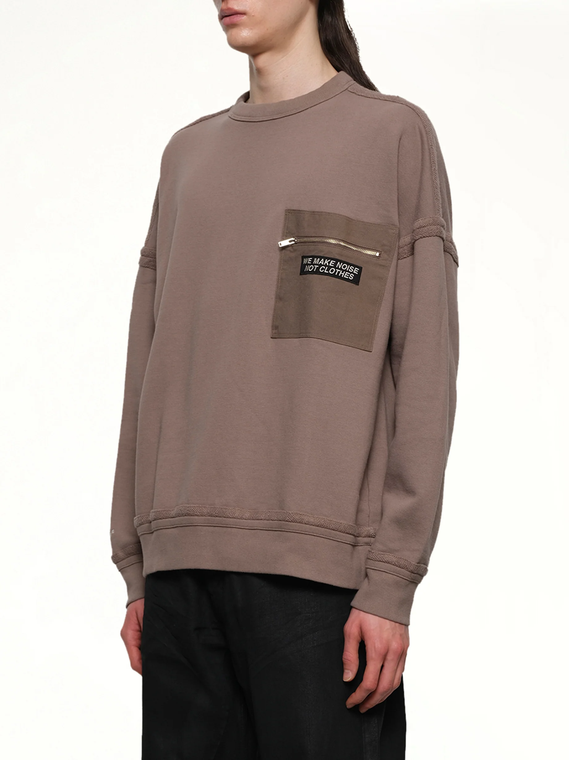 Pocket Sweatshirt in Gray Beige - Image 3