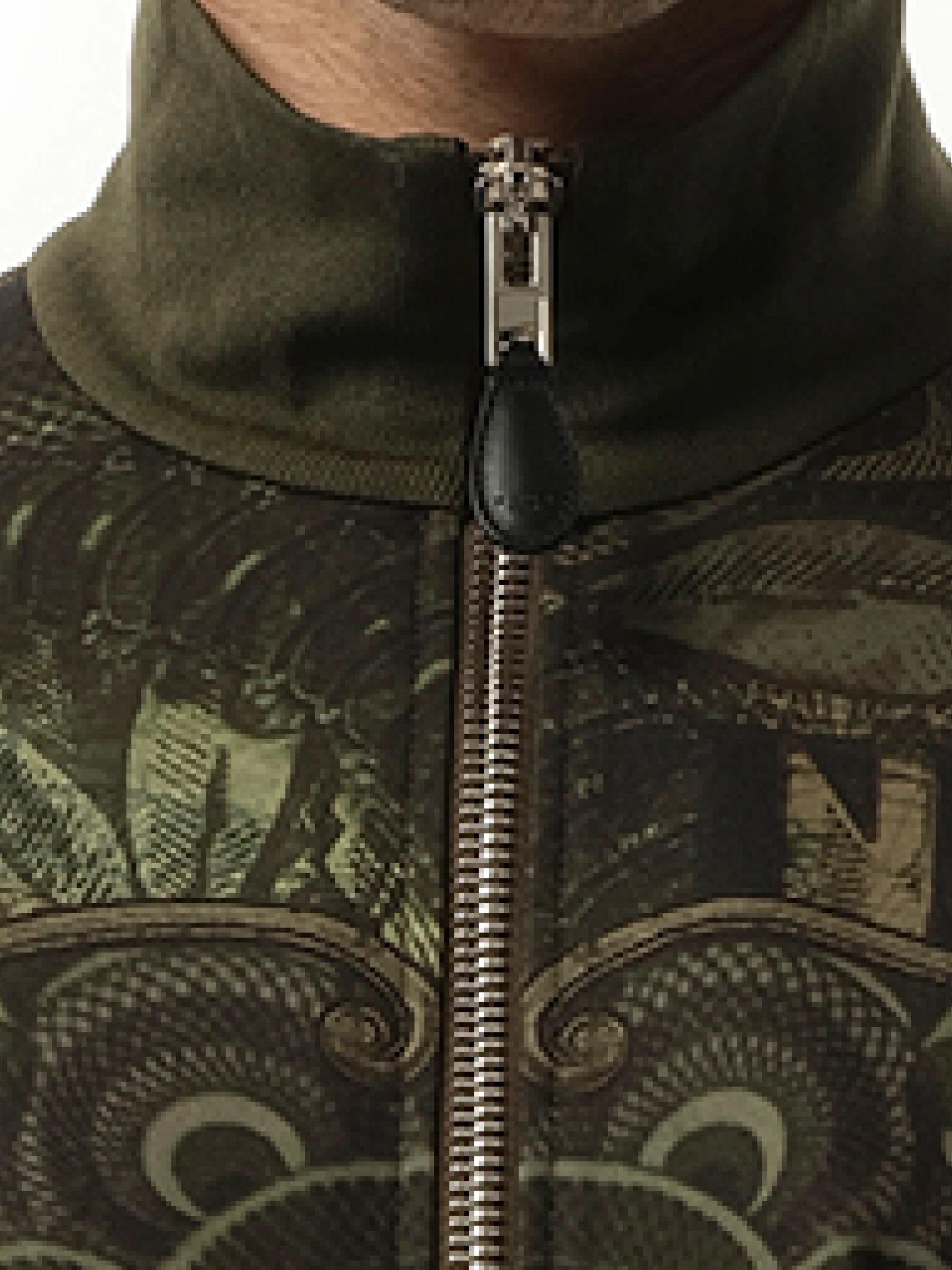 Podium Dollar Zip Jacket in Khaki - Image 2