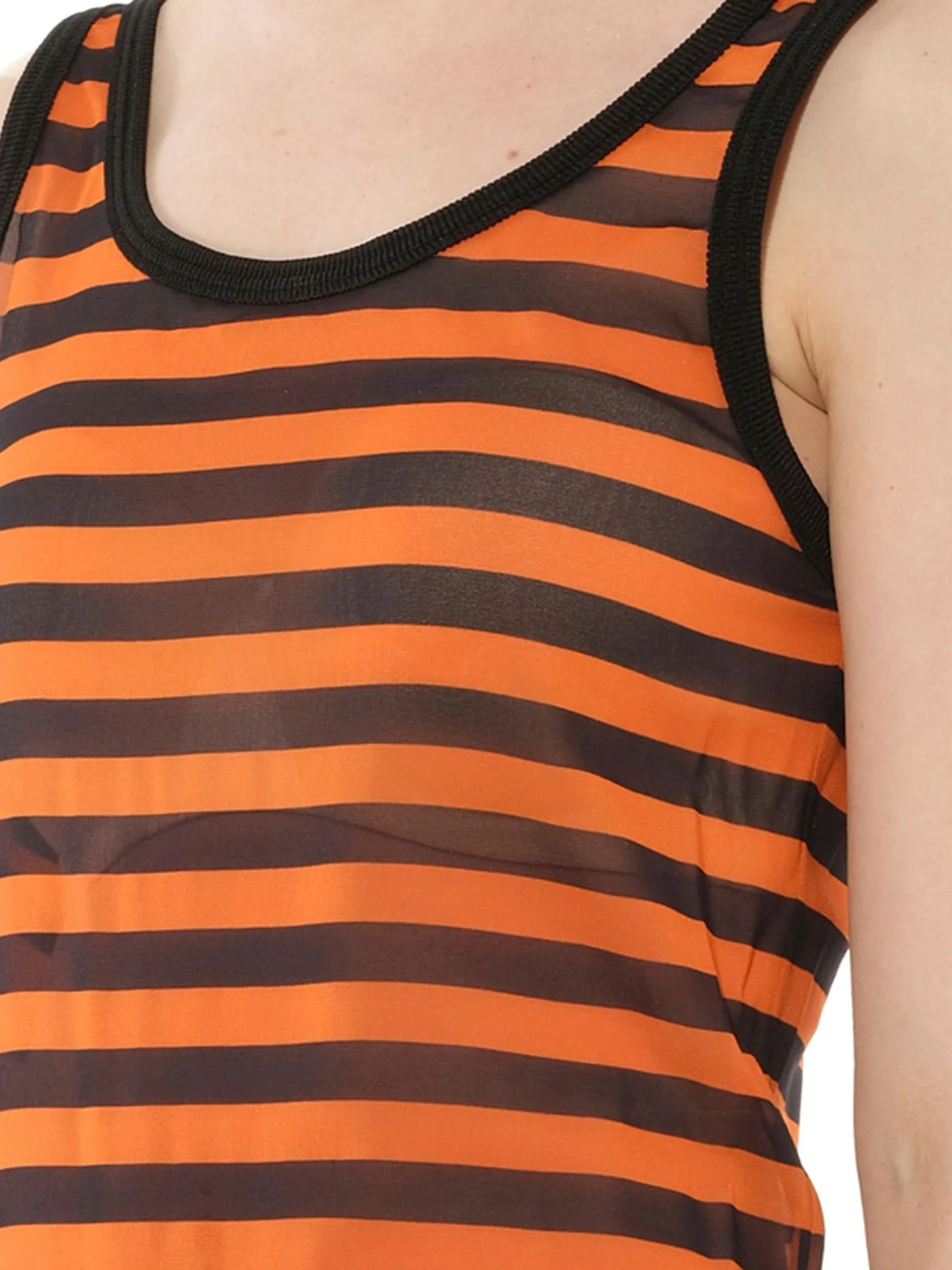 Podium Sleeveless Dress in Black/Orange - Image 2