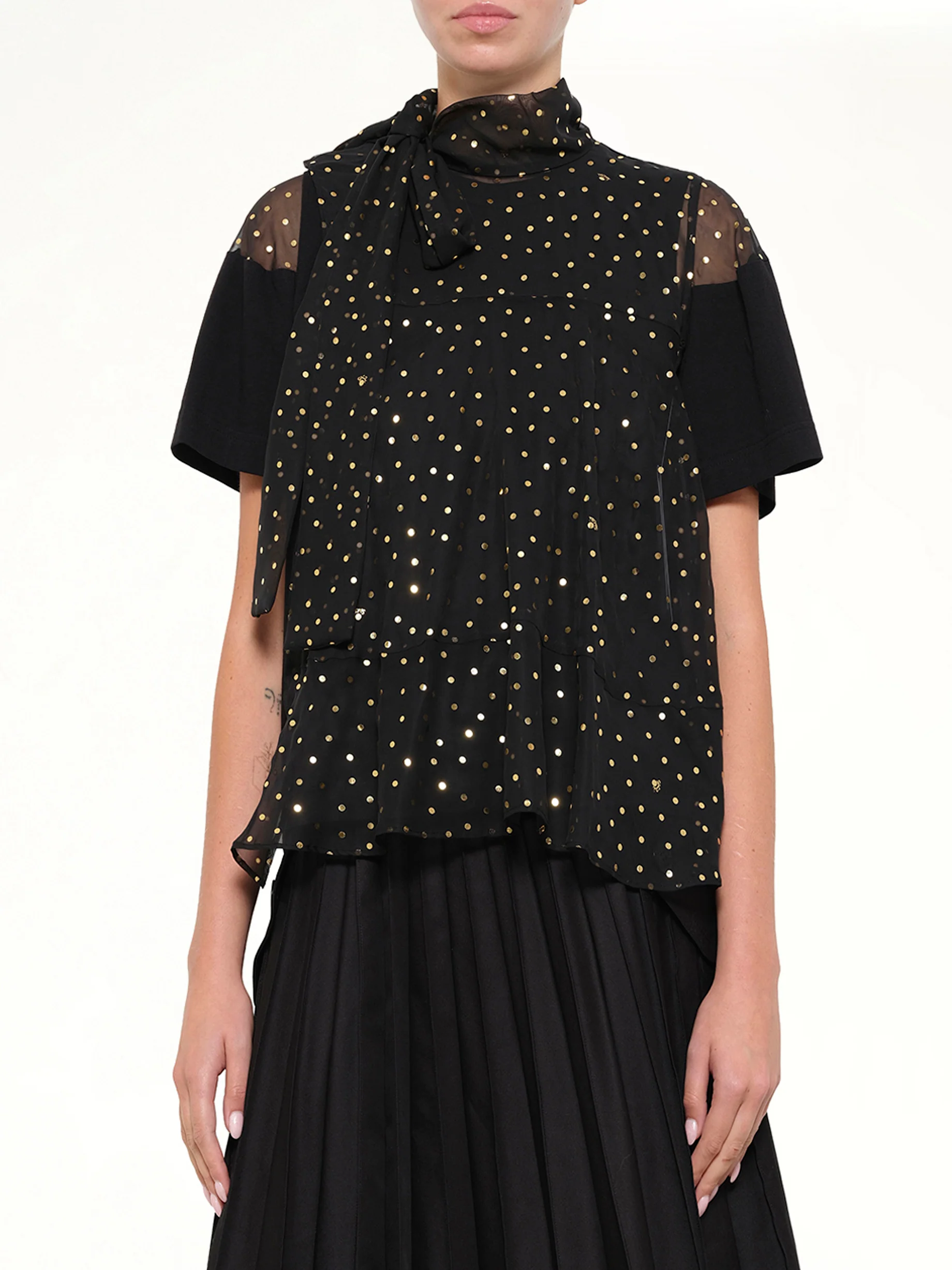 Polka Dot T-Shirt in Black - Image 6