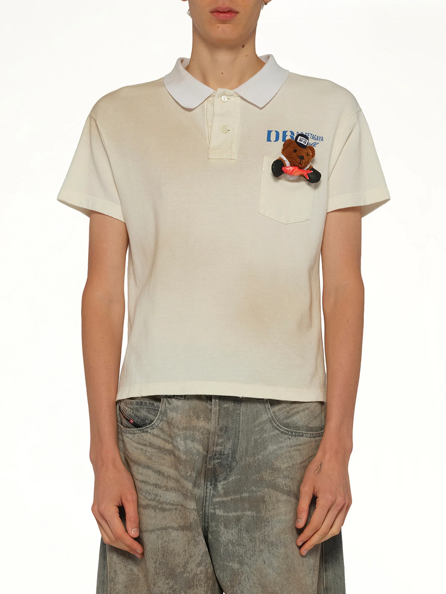 Polo Shirt With My Workwear Bear in White
