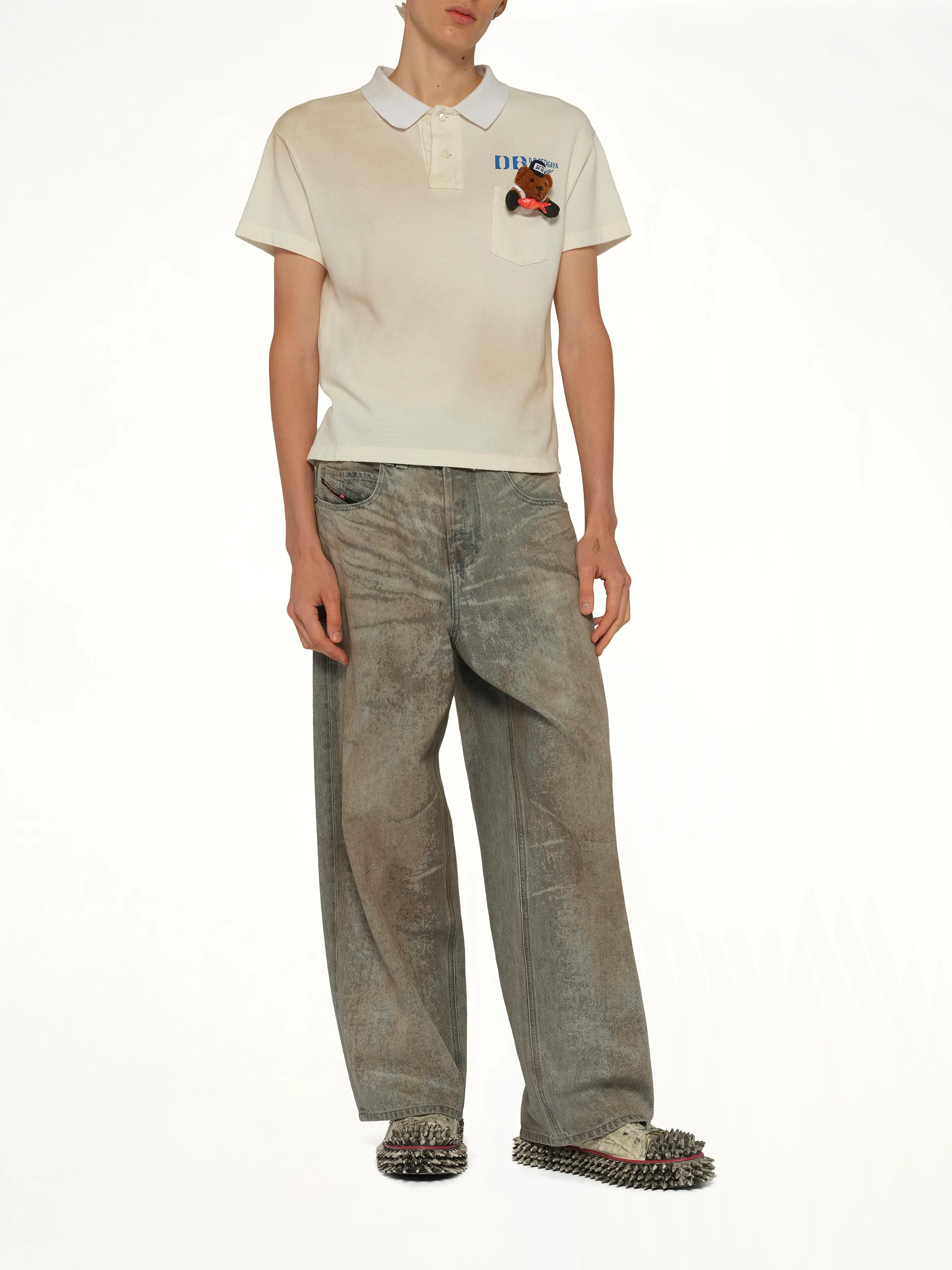 Polo Shirt With My Workwear Bear in White - Image 4