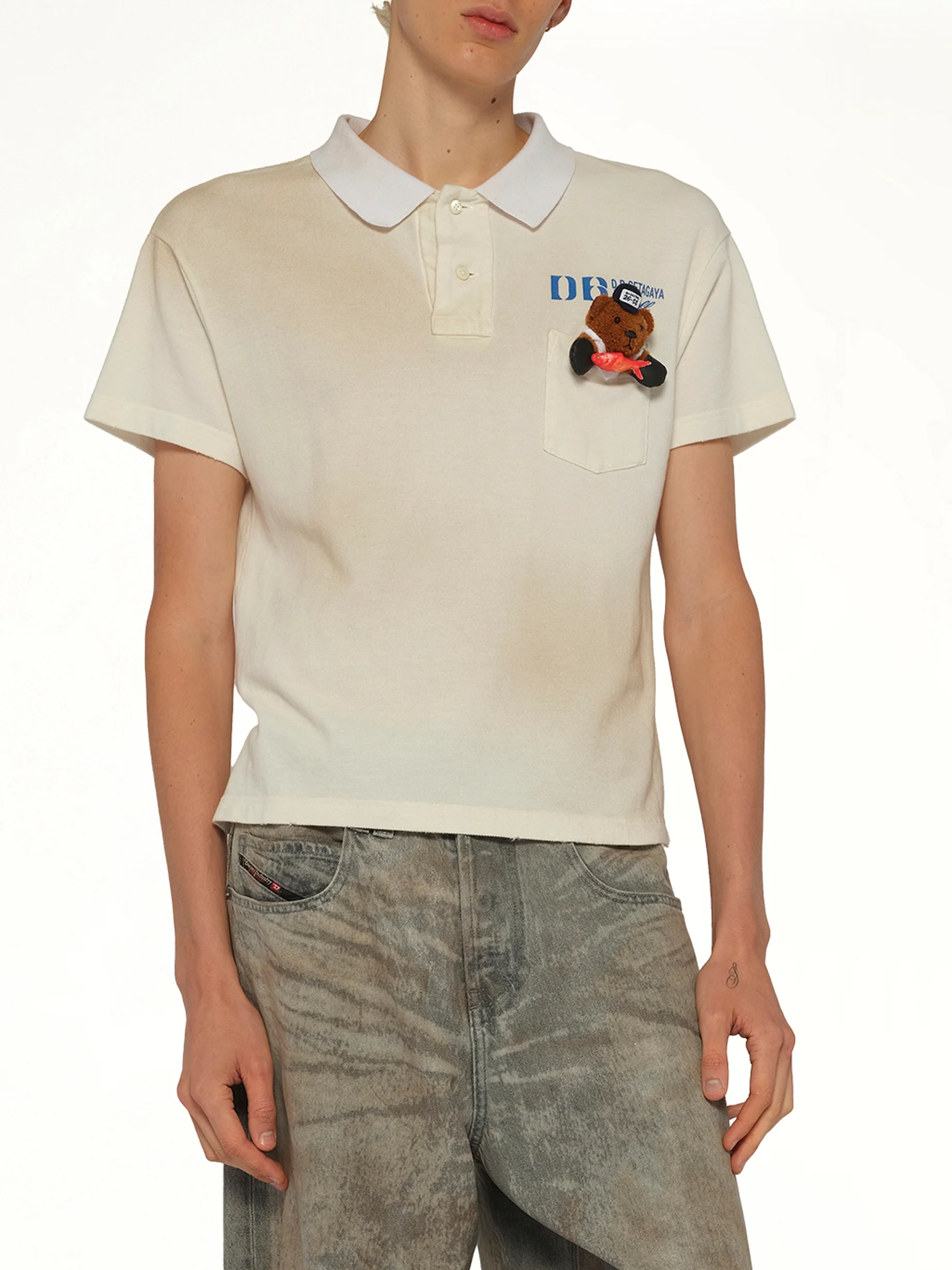 Polo Shirt With My Workwear Bear in White - Image 6