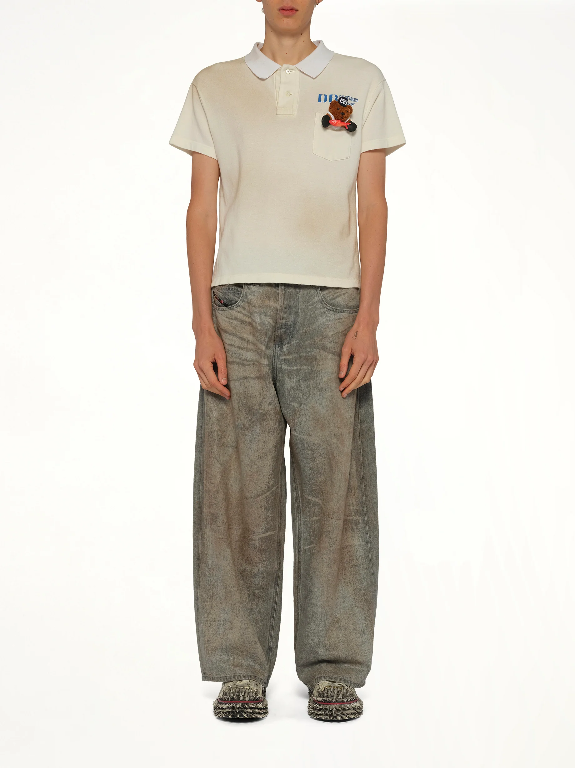 Polo Shirt With My Workwear Bear in White - Image 7