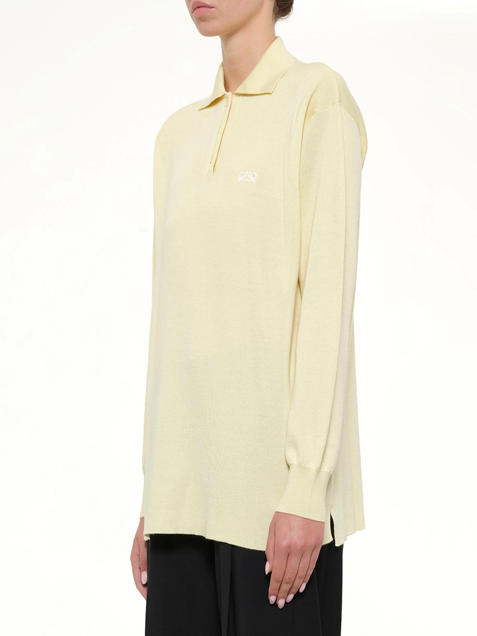 Polo Sweater in Light Yellow - Image 3