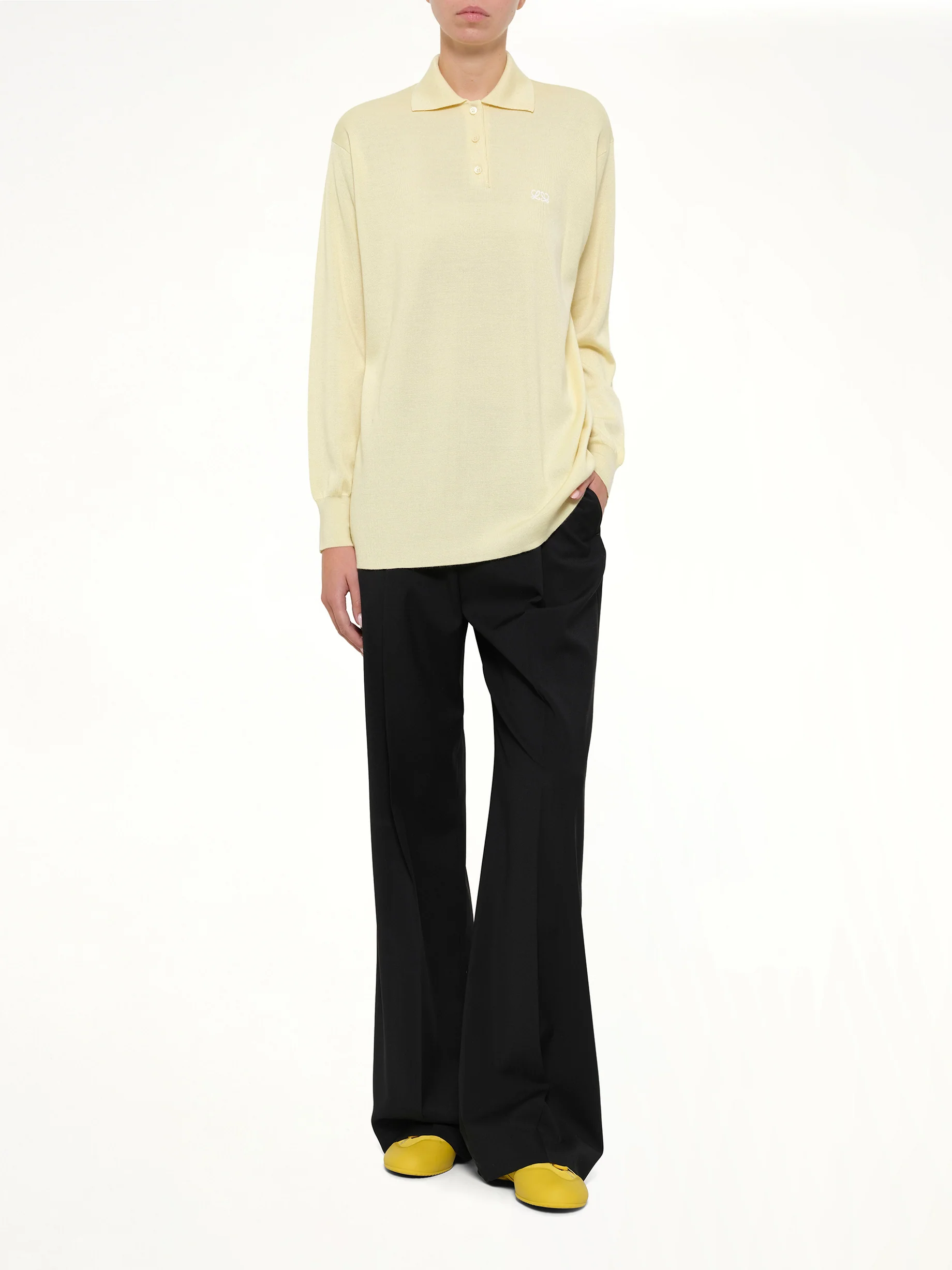 Polo Sweater in Light Yellow - Image 4