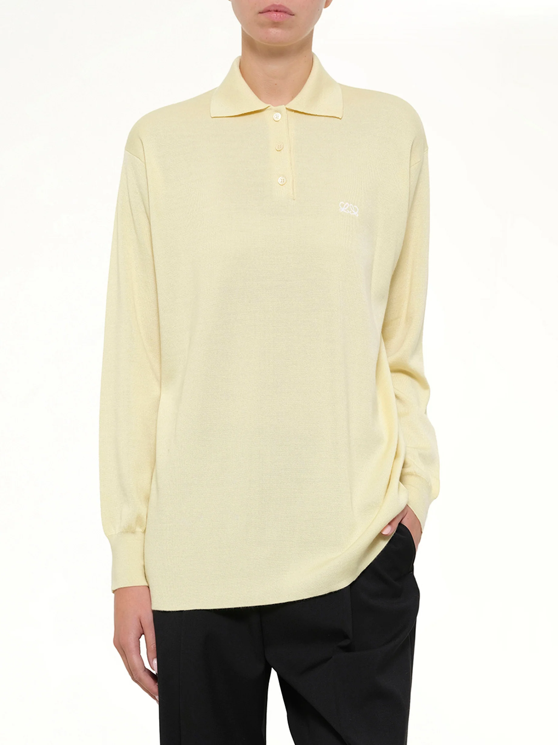 Polo Sweater in Light Yellow - Image 6