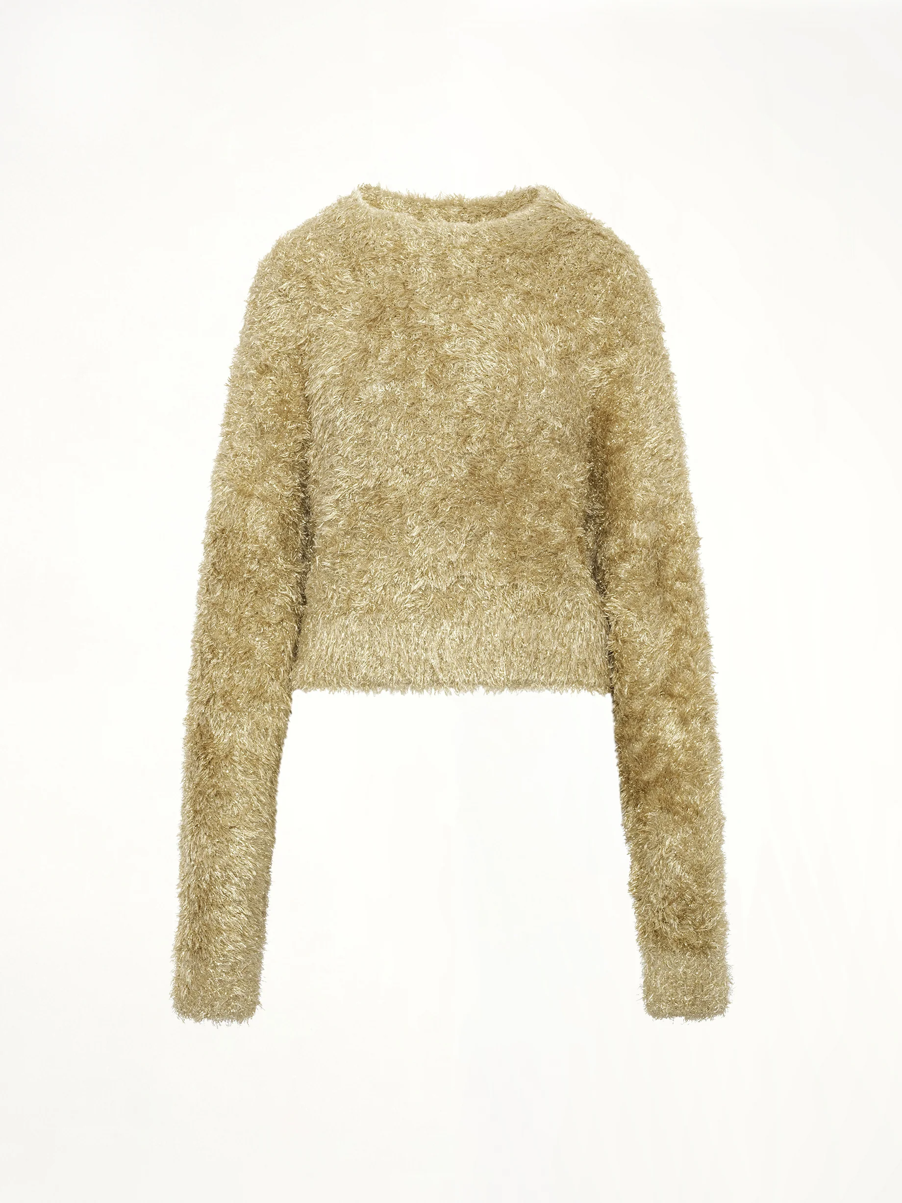 Polyester Lame Knit in Gold - Image 2