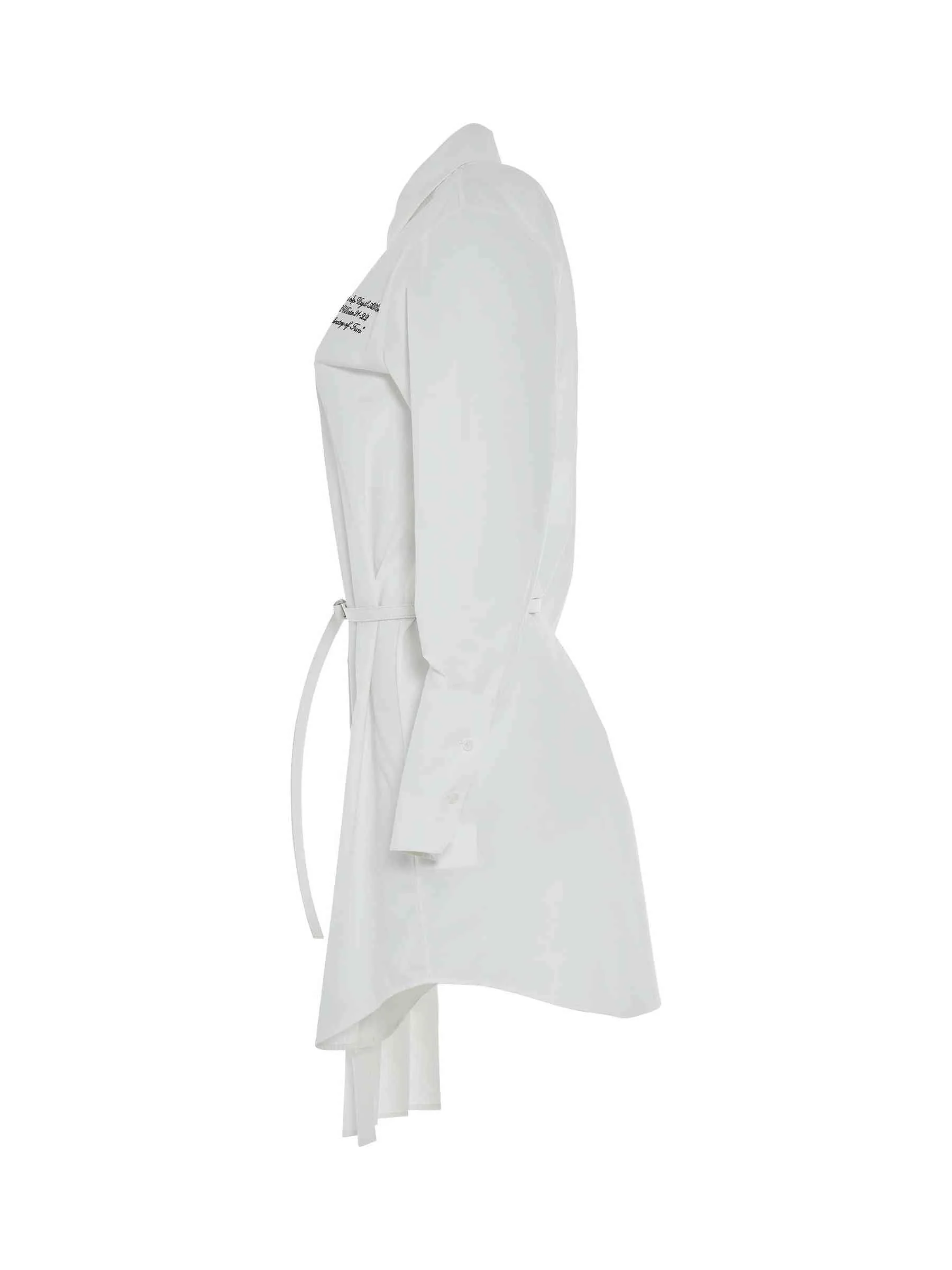 Popel Plisse Shirt Dress in White - Image 3