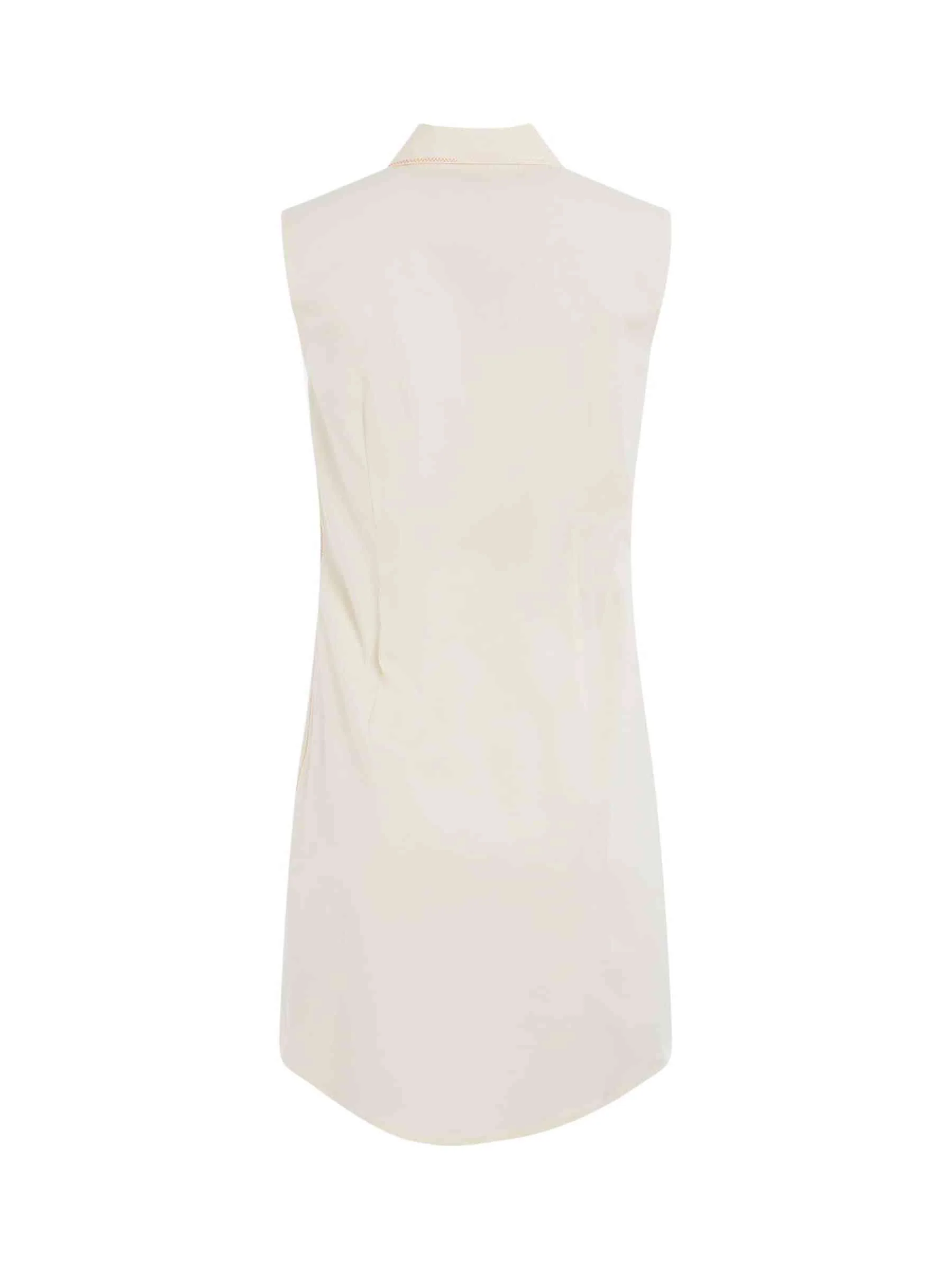 Poplin Shirt Dress in Antique White - Image 4