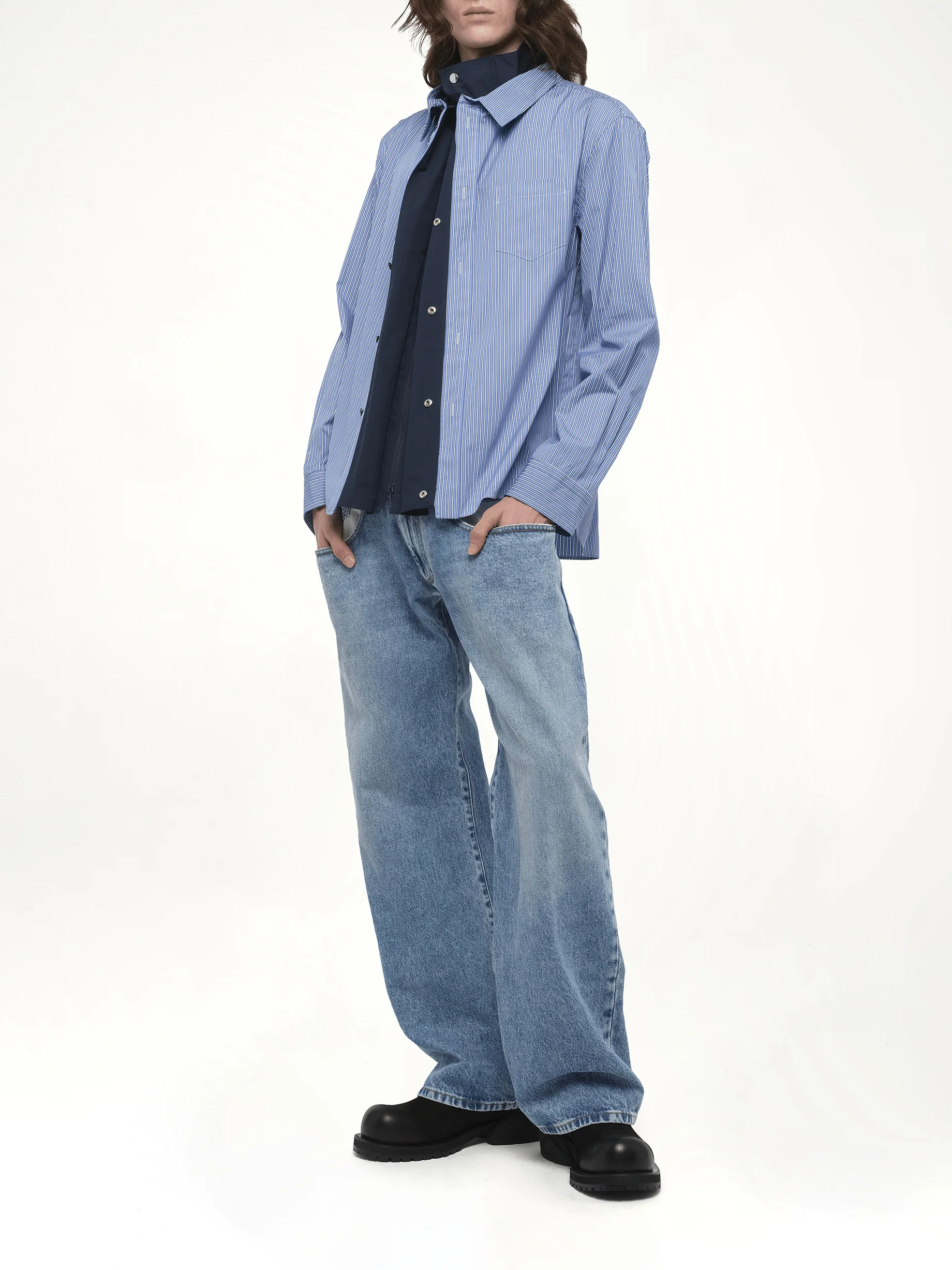 Poplin Shirt in Blue - Image 4