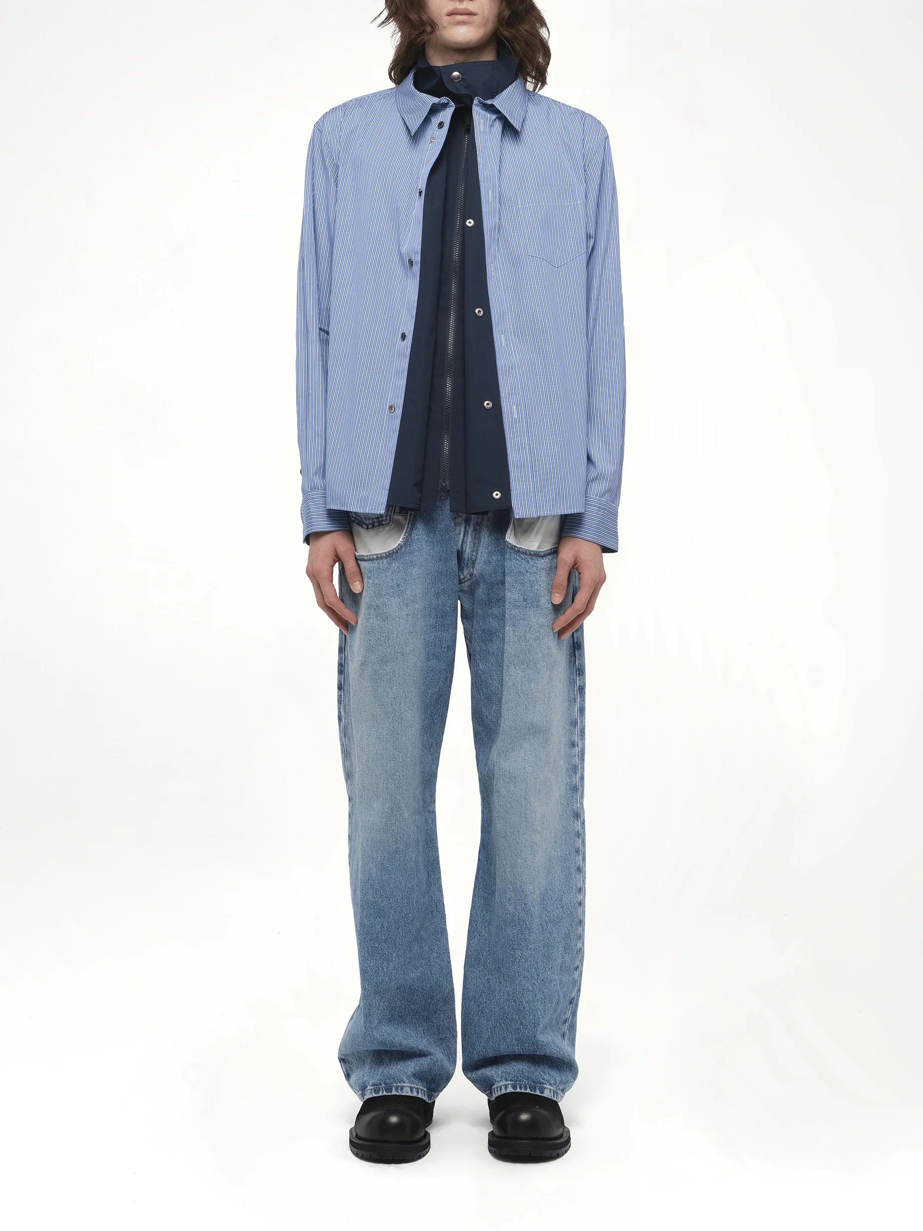 Poplin Shirt in Blue - Image 7