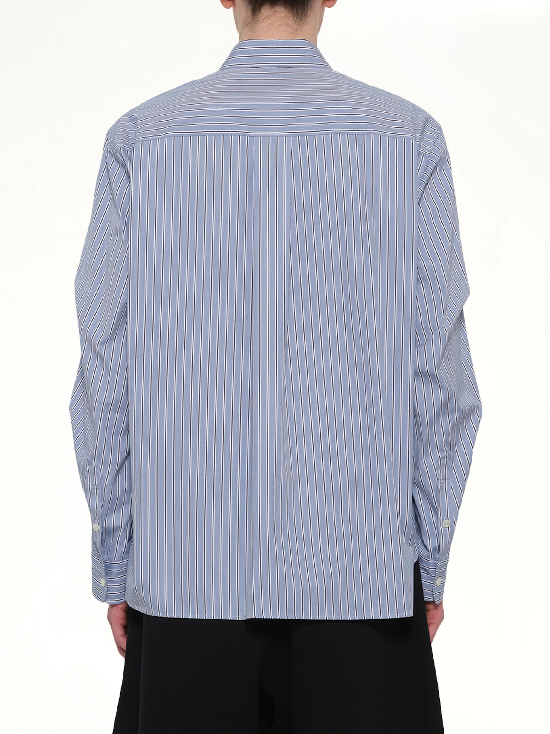 Poplin Shirt in Light Blue Stripe - Image 5