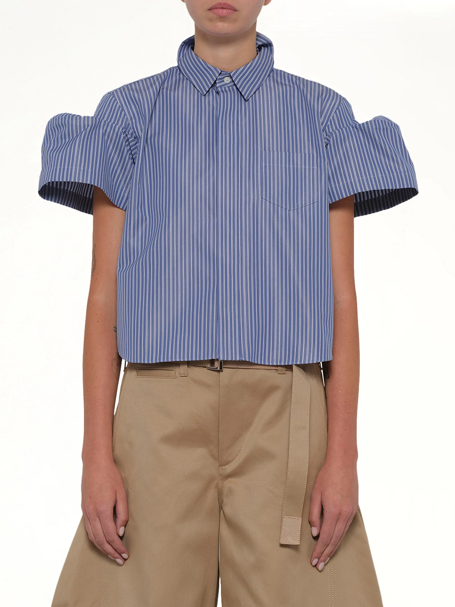 Poplin Stripe Shirt in Blue
