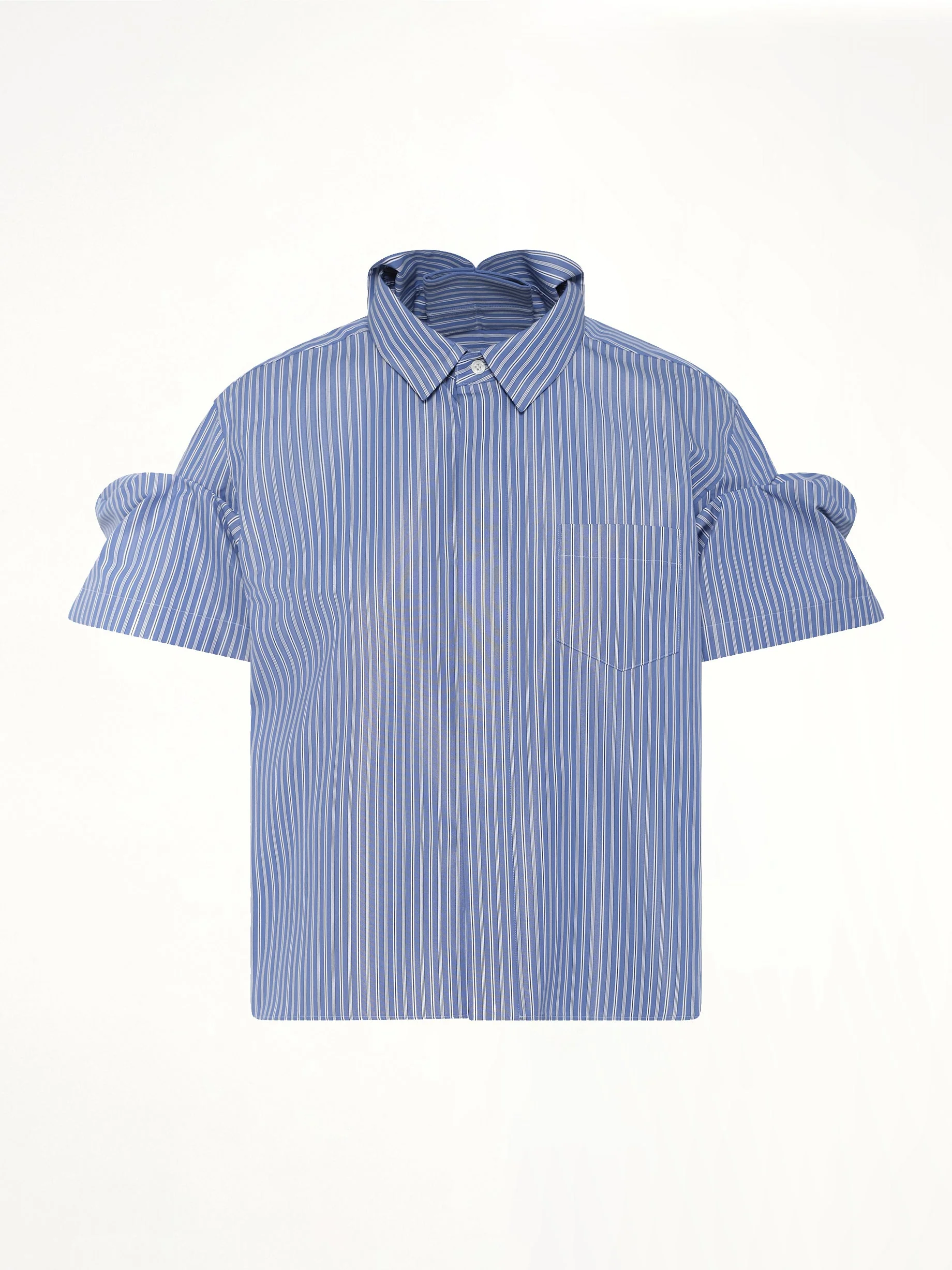 Poplin Stripe Shirt in Blue - Image 2