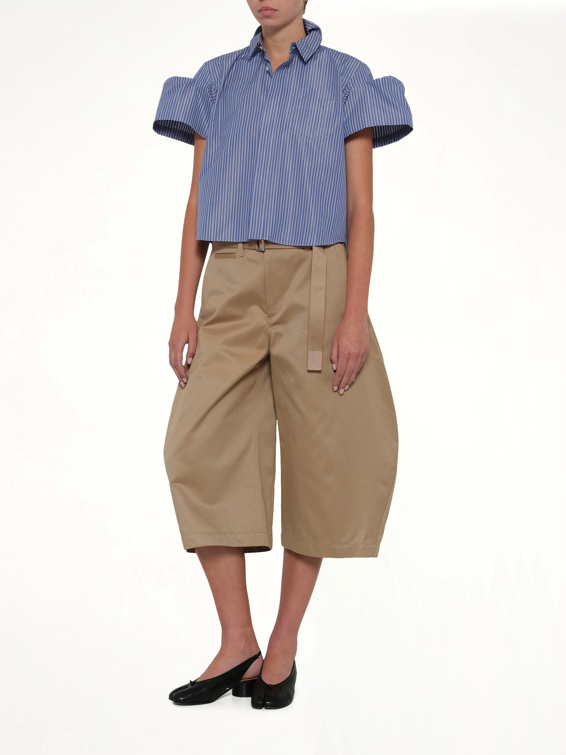 Poplin Stripe Shirt in Blue - Image 4
