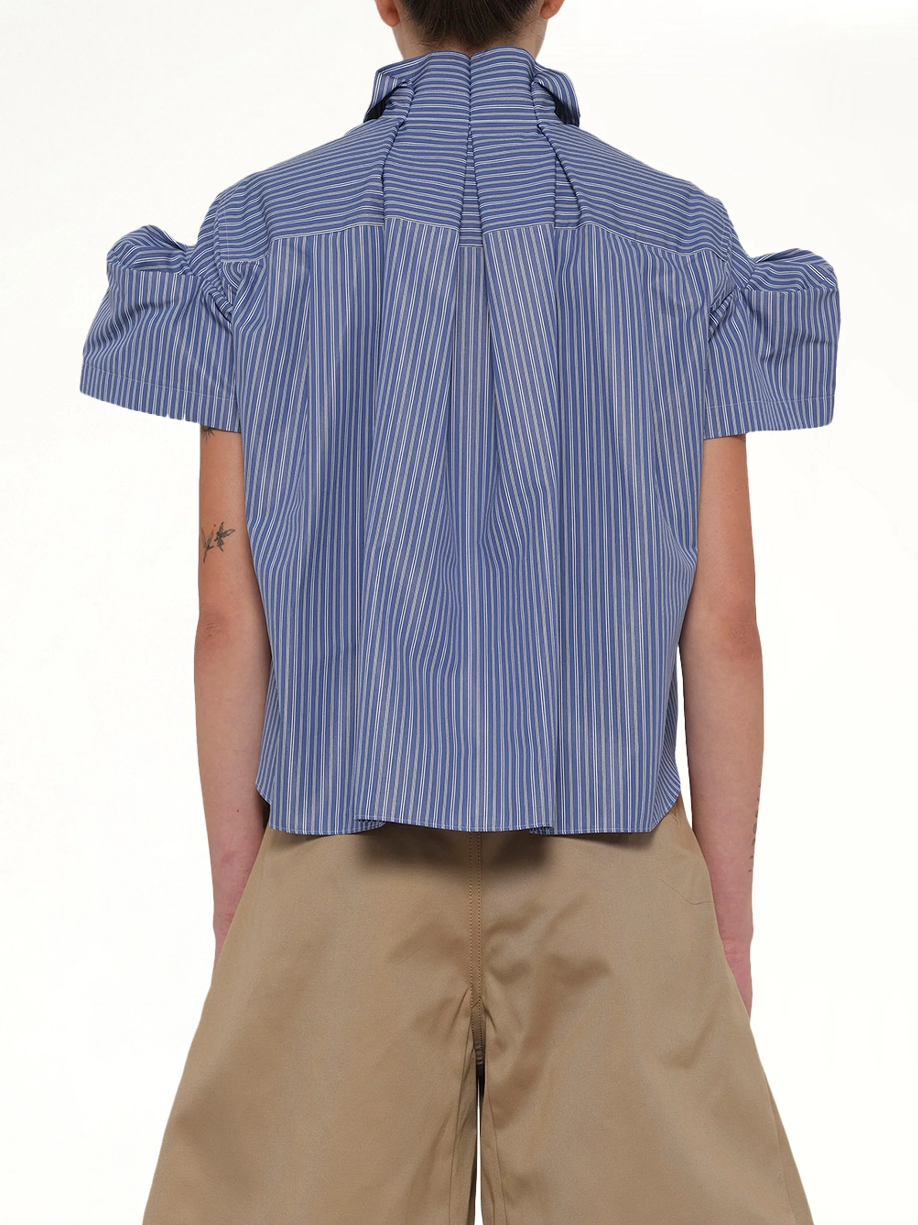 Poplin Stripe Shirt in Blue - Image 5