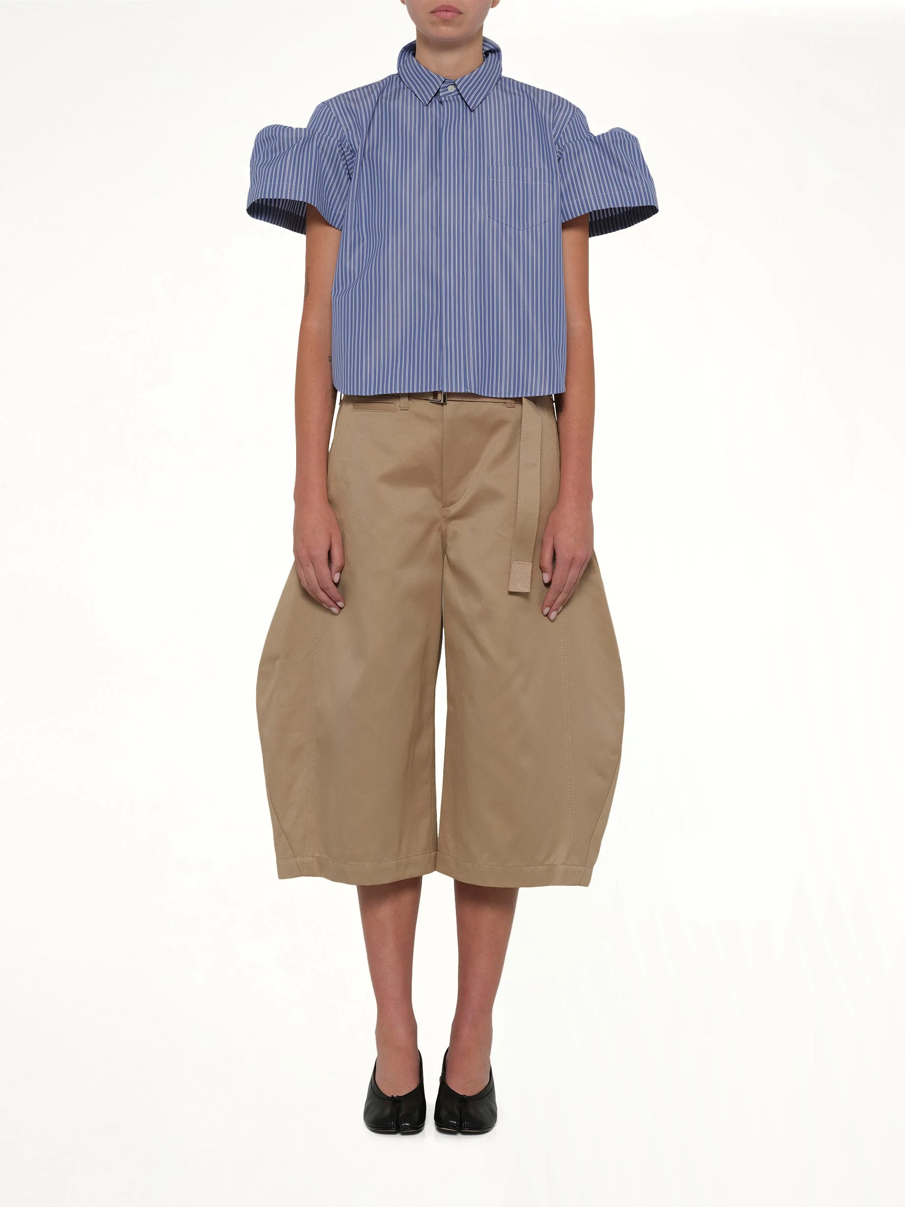 Poplin Stripe Shirt in Blue - Image 7
