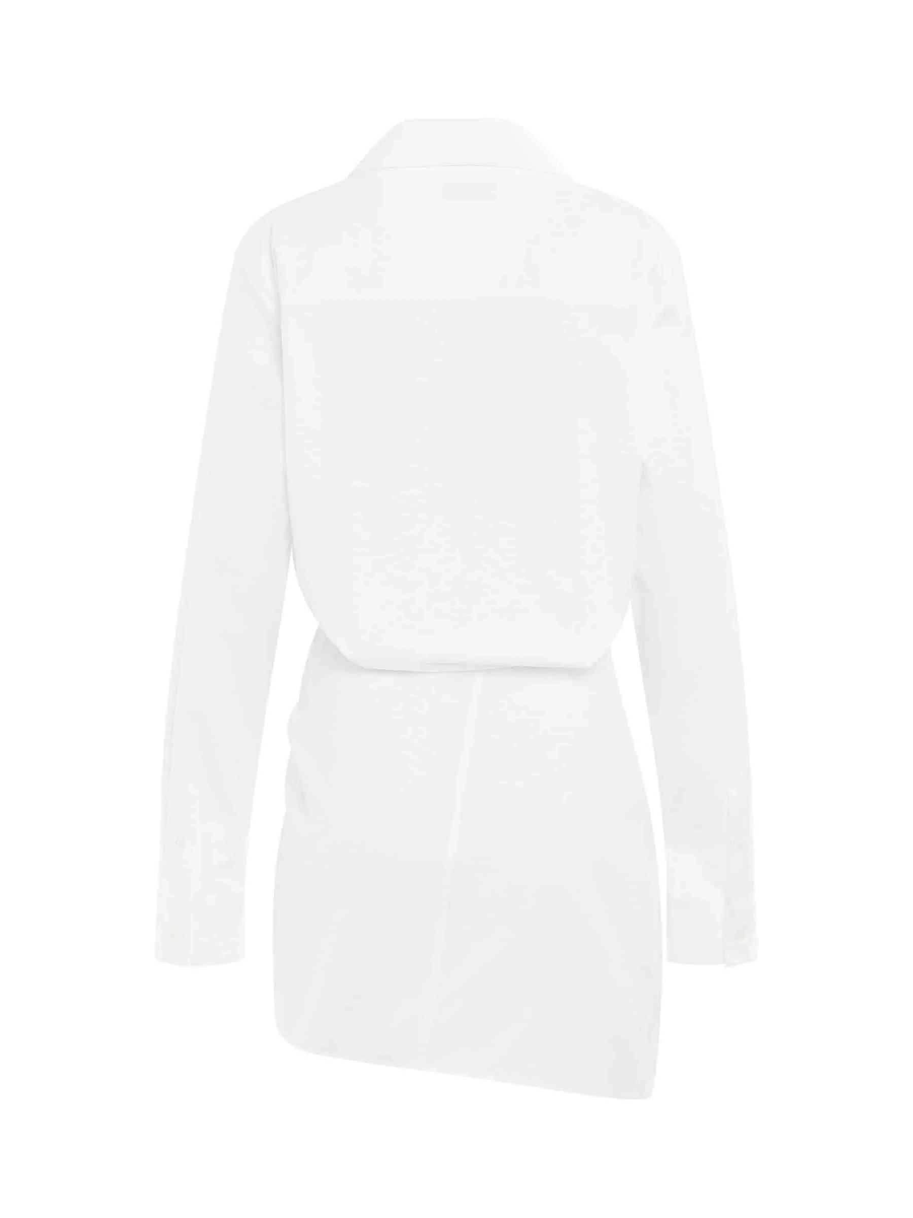 Poplin Twist Shirt Dress in White - Image 4