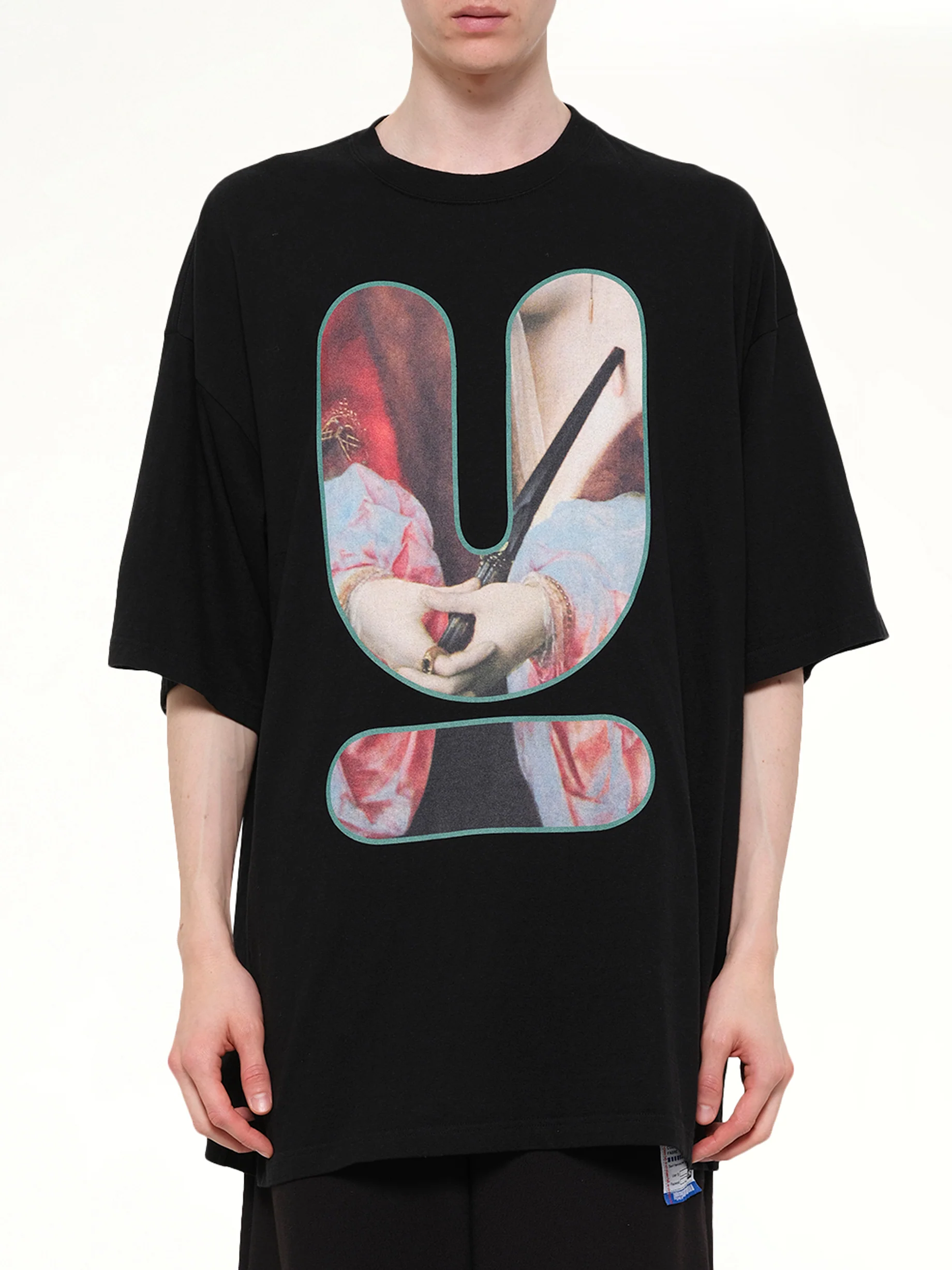 Portrait U Logo T-Shirt in Black